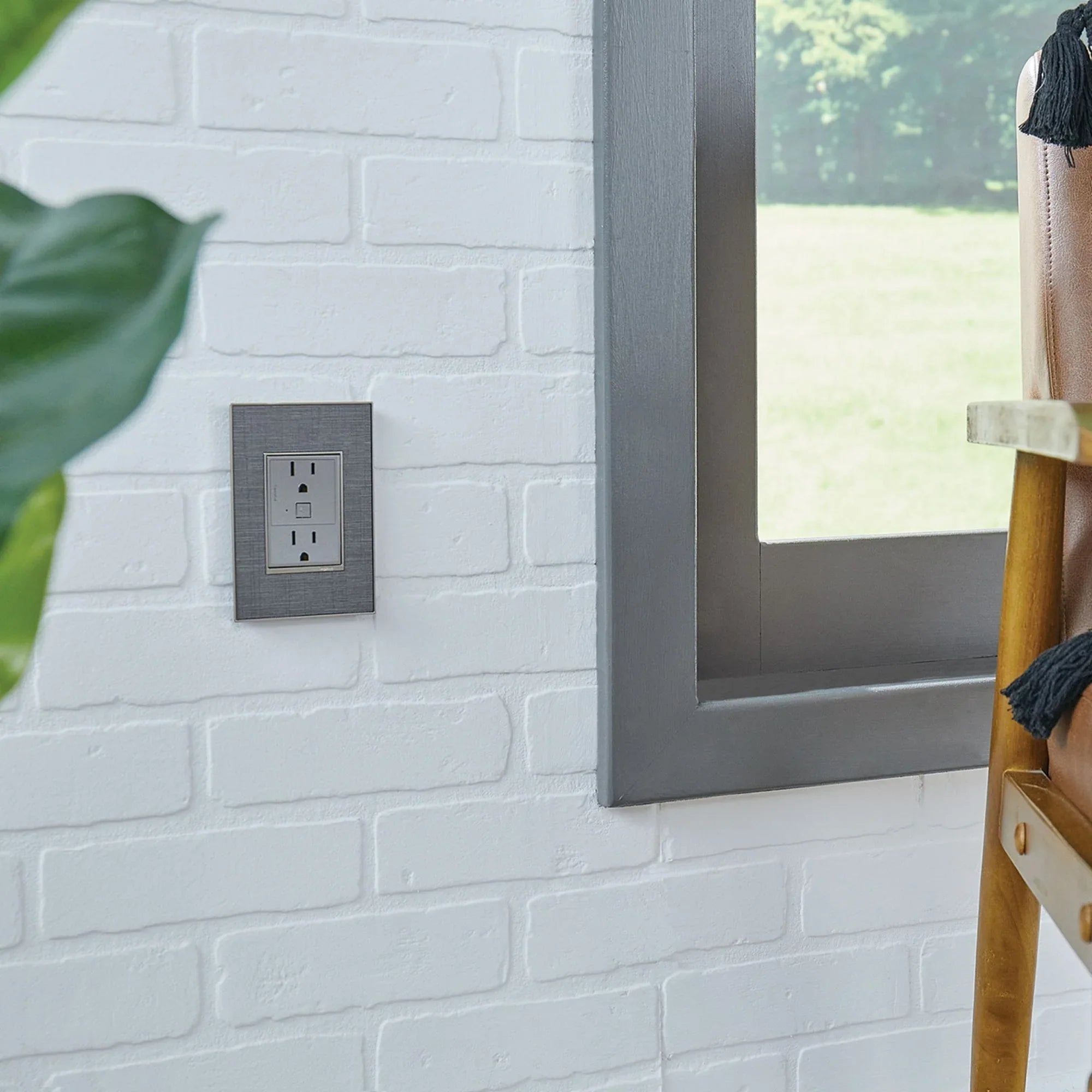 adorne 15A Smart Outlet with Netatmo Plus-Size, Graphite - Bees Lighting