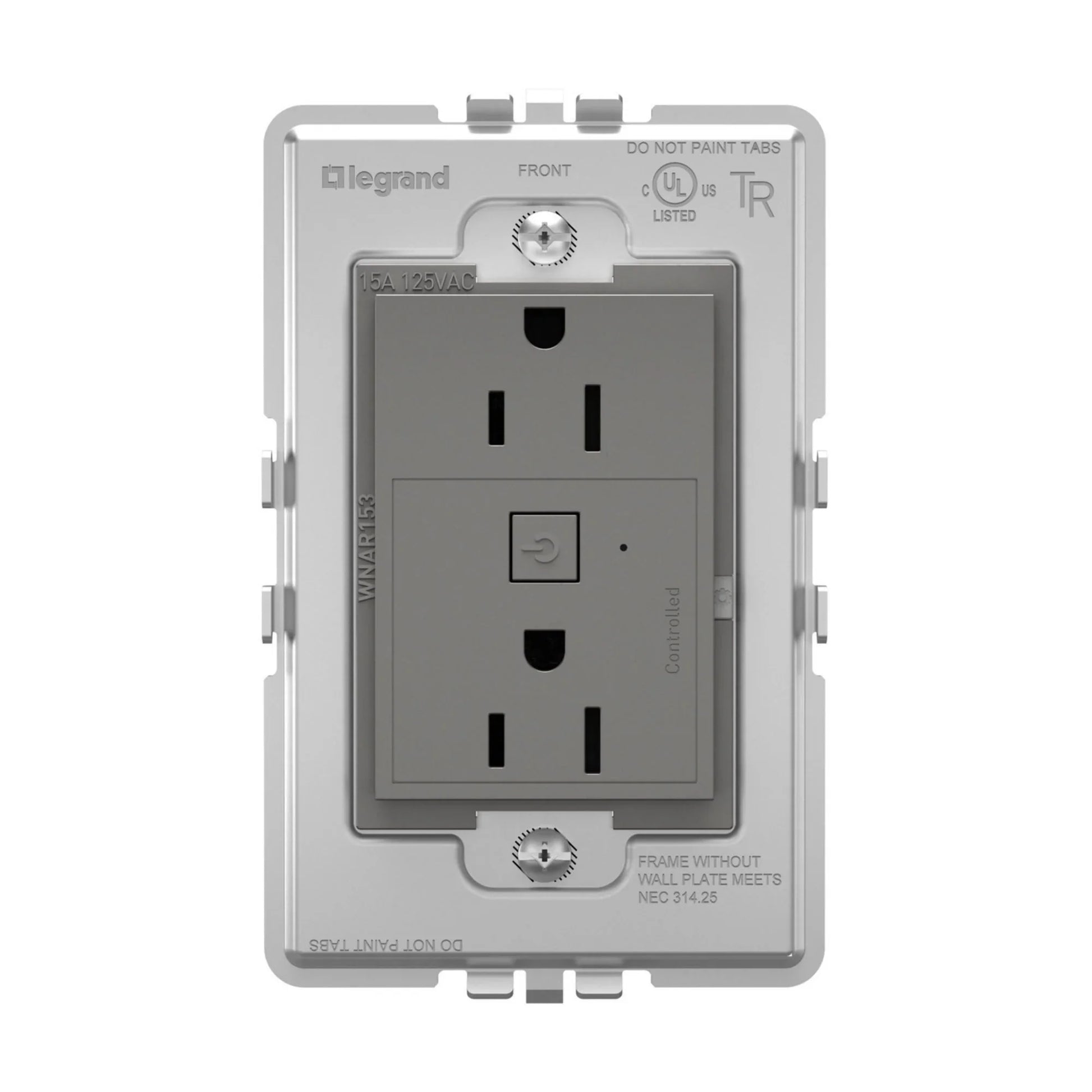 adorne 15A Smart Outlet with Netatmo Plus-Size, Magnesium - Bees Lighting