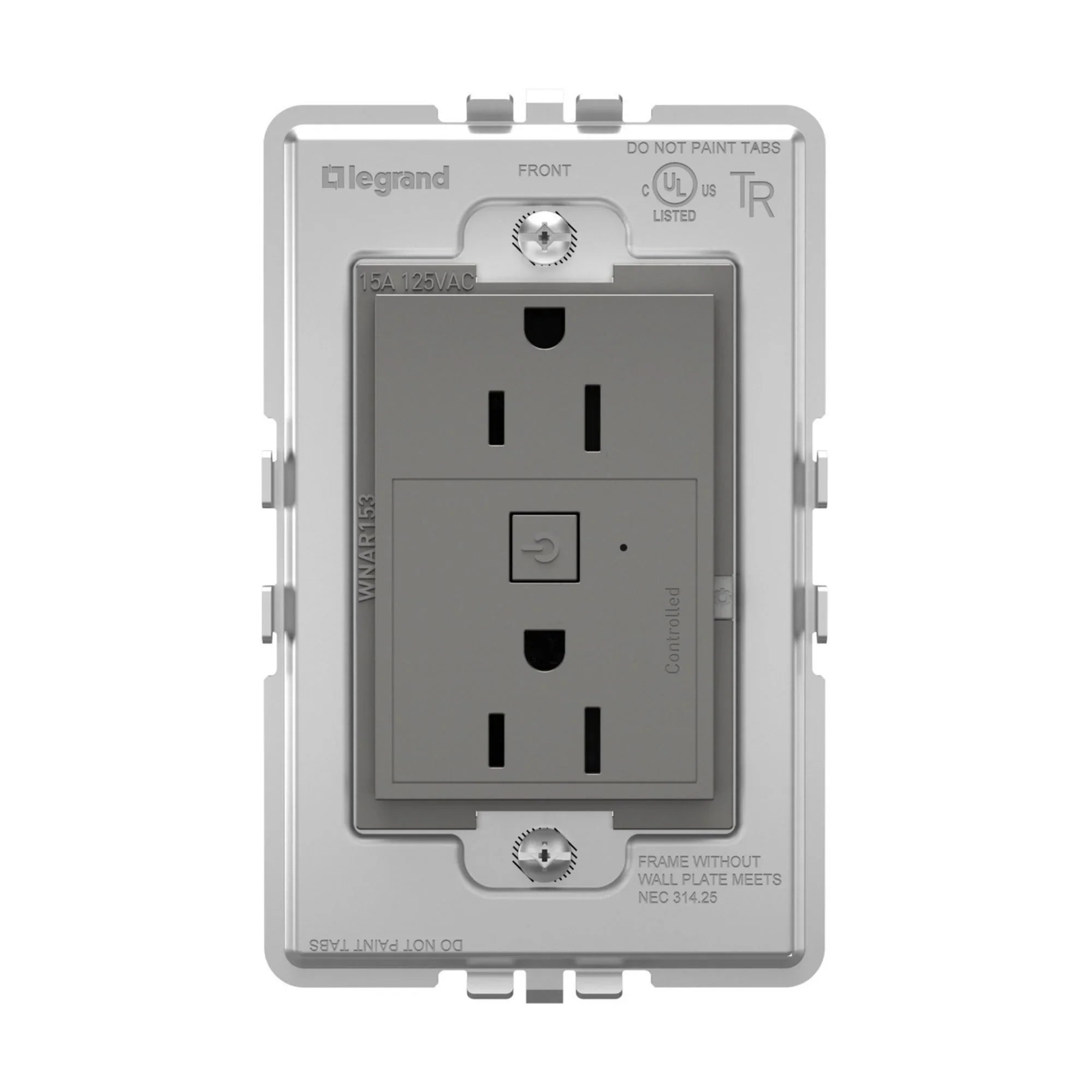 adorne 15A Smart Outlet with Netatmo Plus-Size, Magnesium - Bees Lighting
