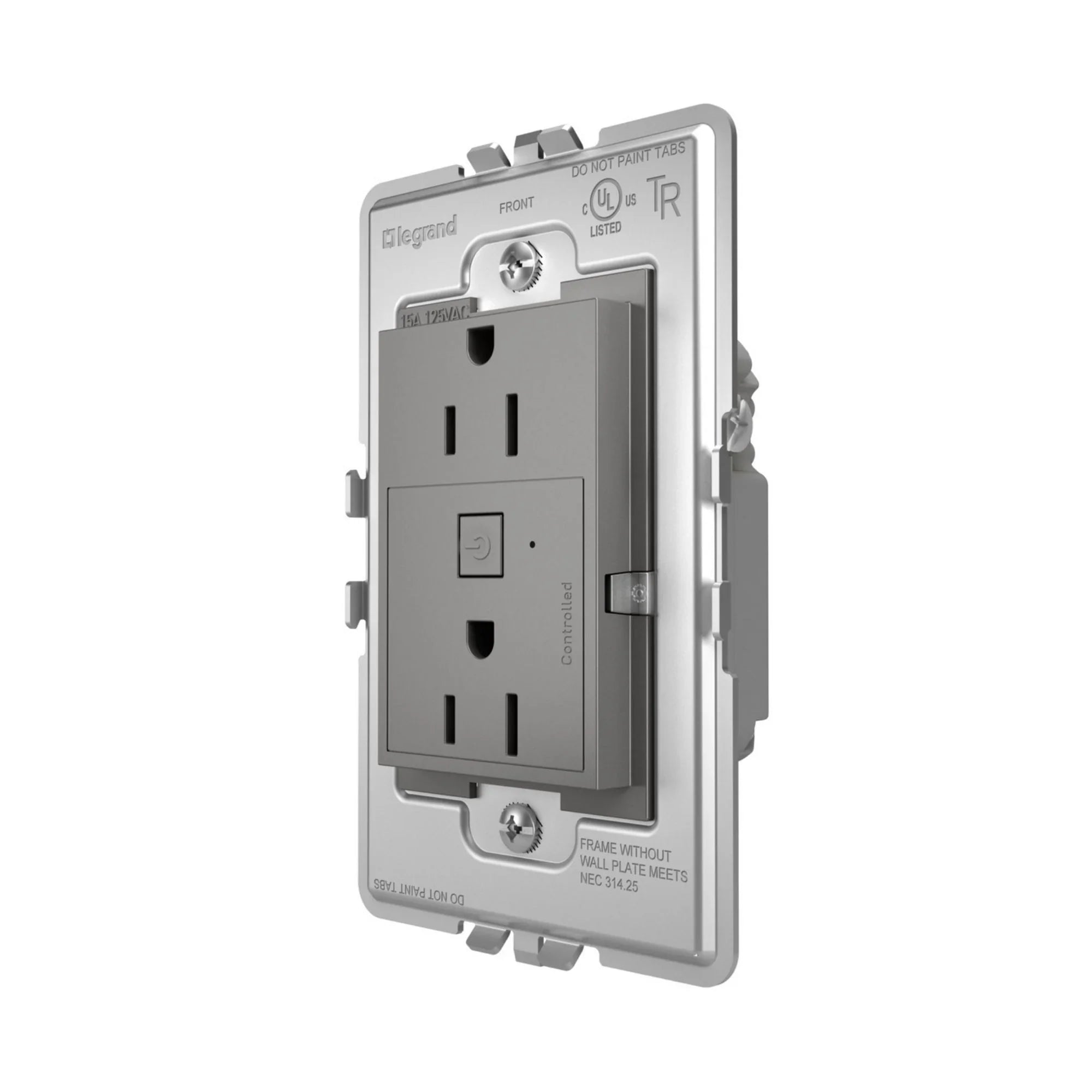 adorne 15A Smart Outlet with Netatmo Plus-Size, Magnesium - Bees Lighting