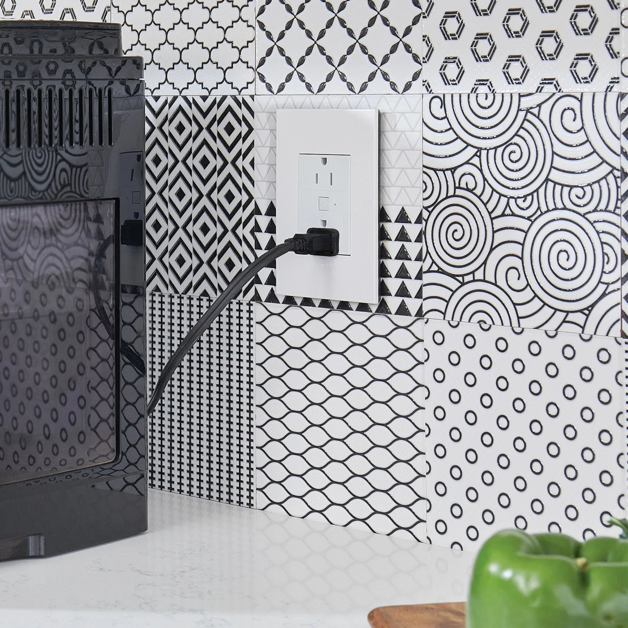 adorne 15A Smart Outlet with Netatmo Plus-Size, White - Bees Lighting