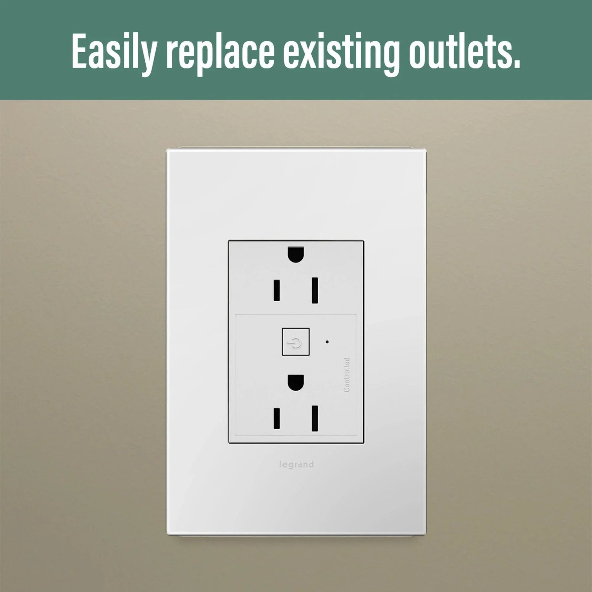 adorne 15A Smart Outlet with Netatmo Plus-Size, White - Bees Lighting