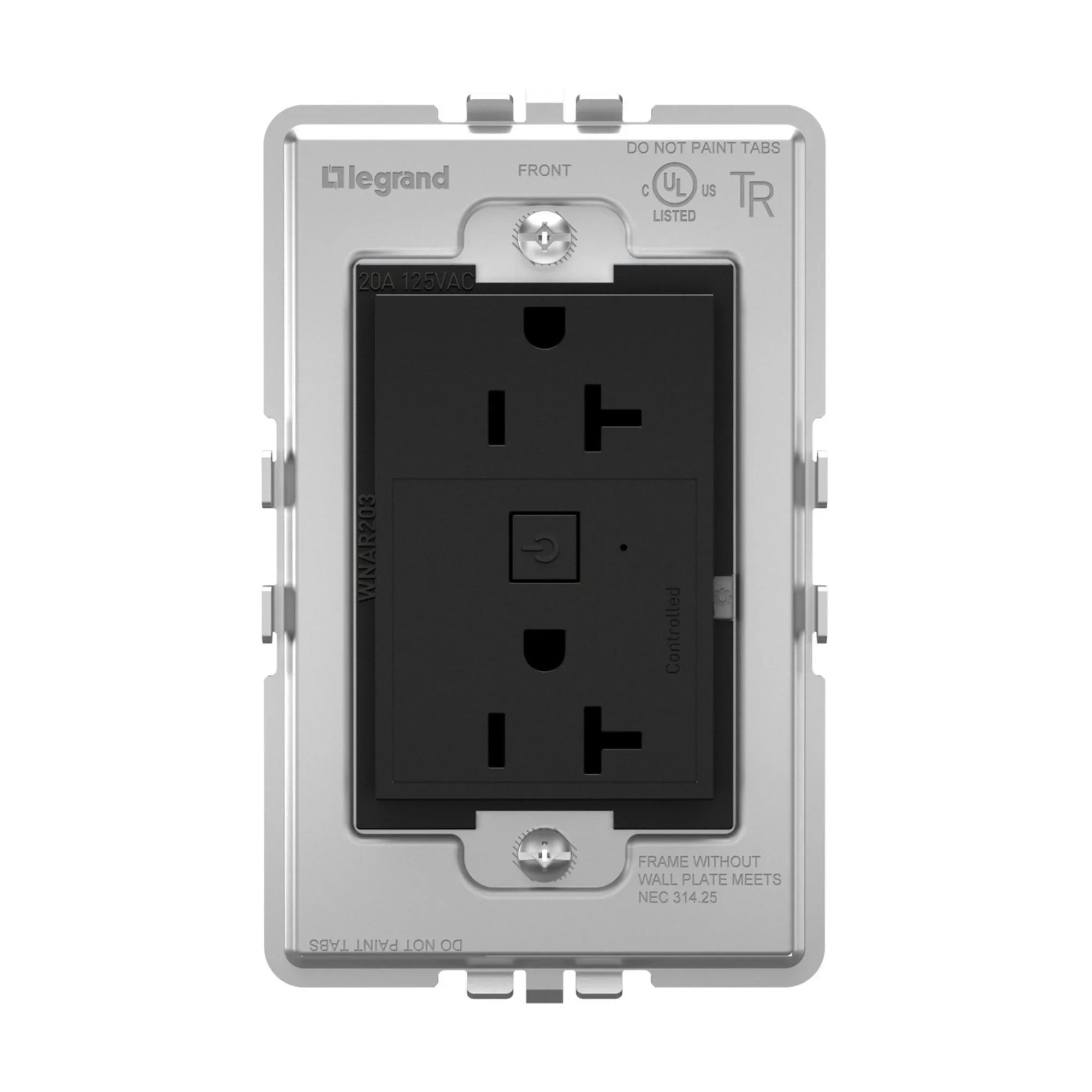 adorne 20A Smart Outlet with Netatmo Plus-Size, Graphite - Bees Lighting
