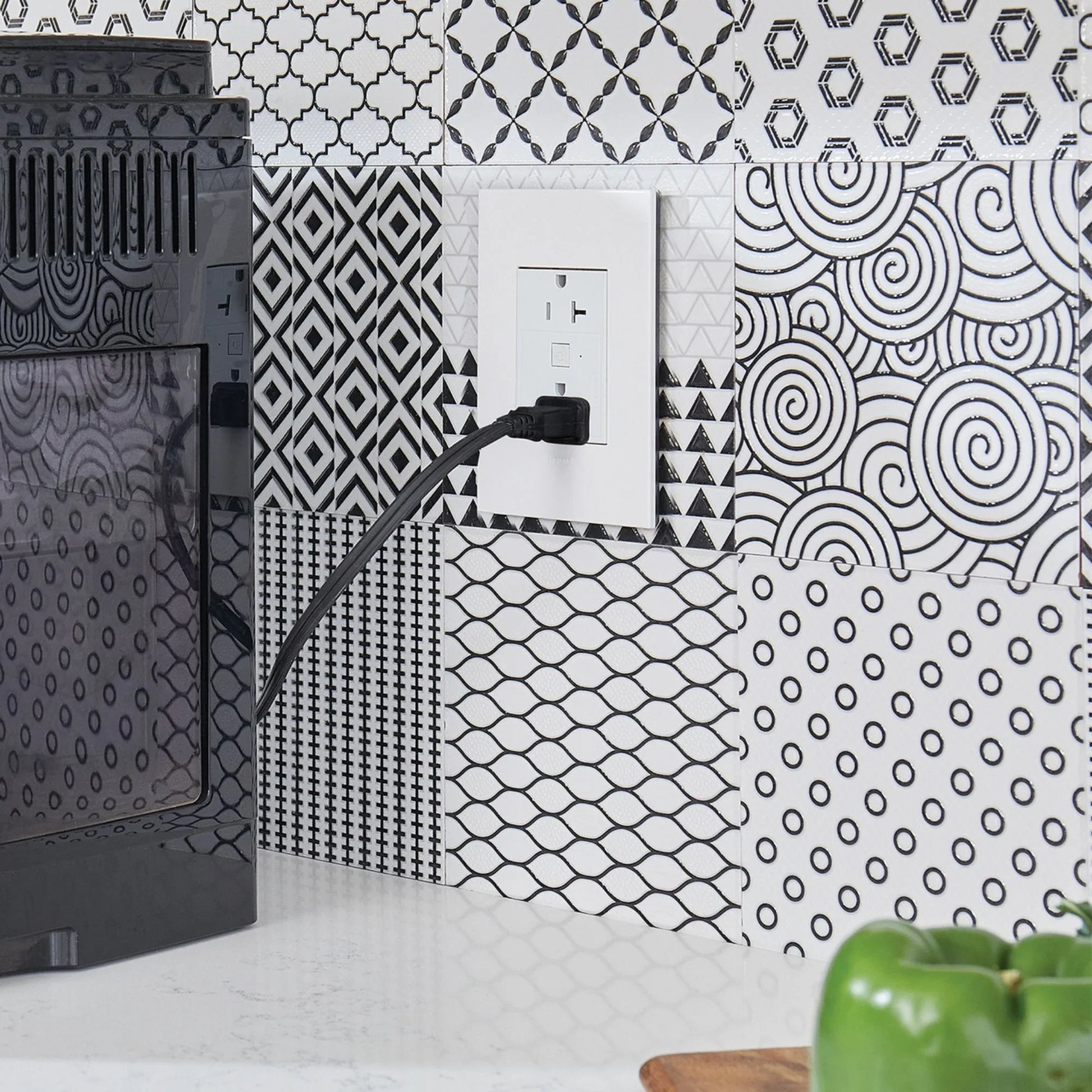 adorne 20A Smart Outlet with Netatmo Plus-Size, White - Bees Lighting