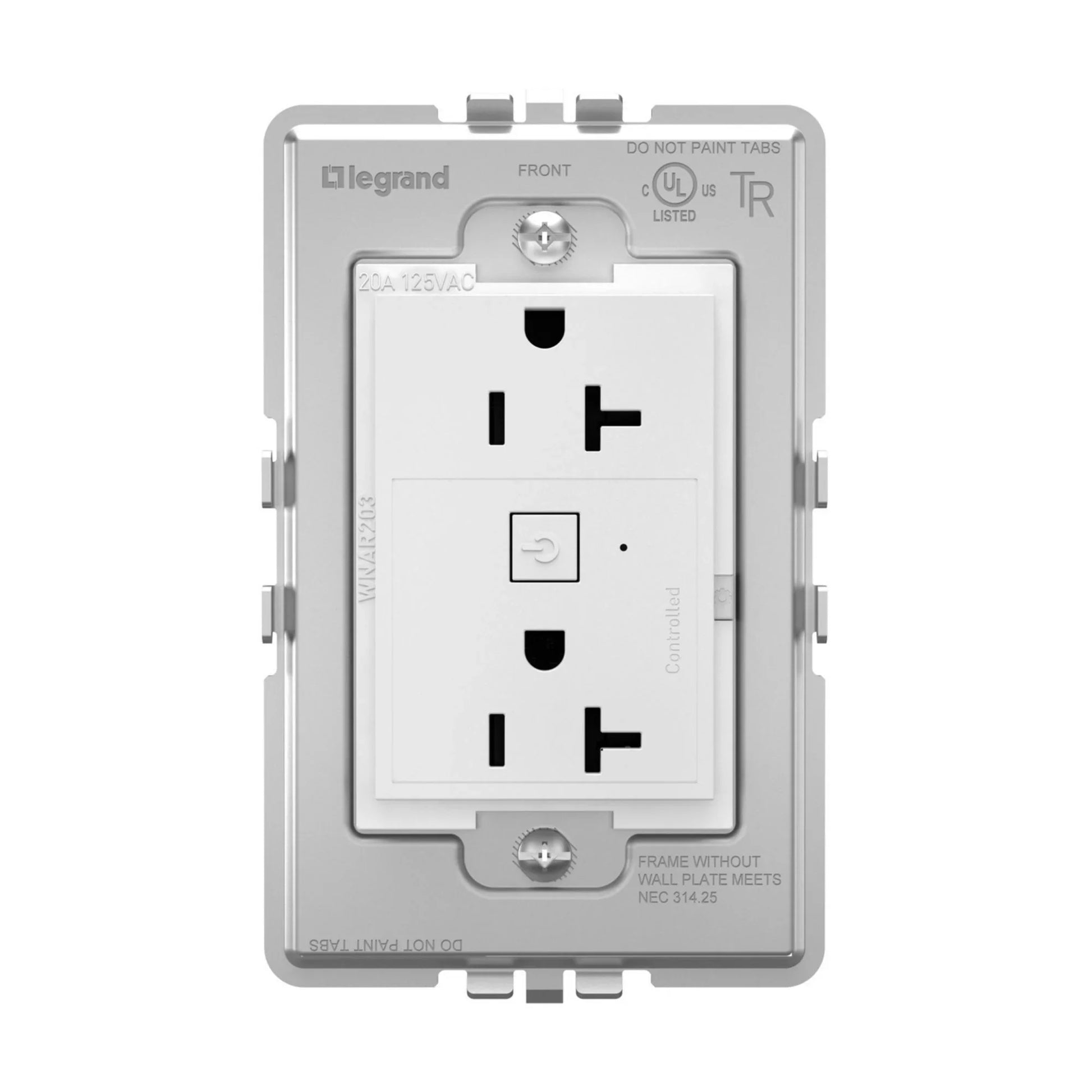adorne 20A Smart Outlet with Netatmo Plus-Size, White - Bees Lighting
