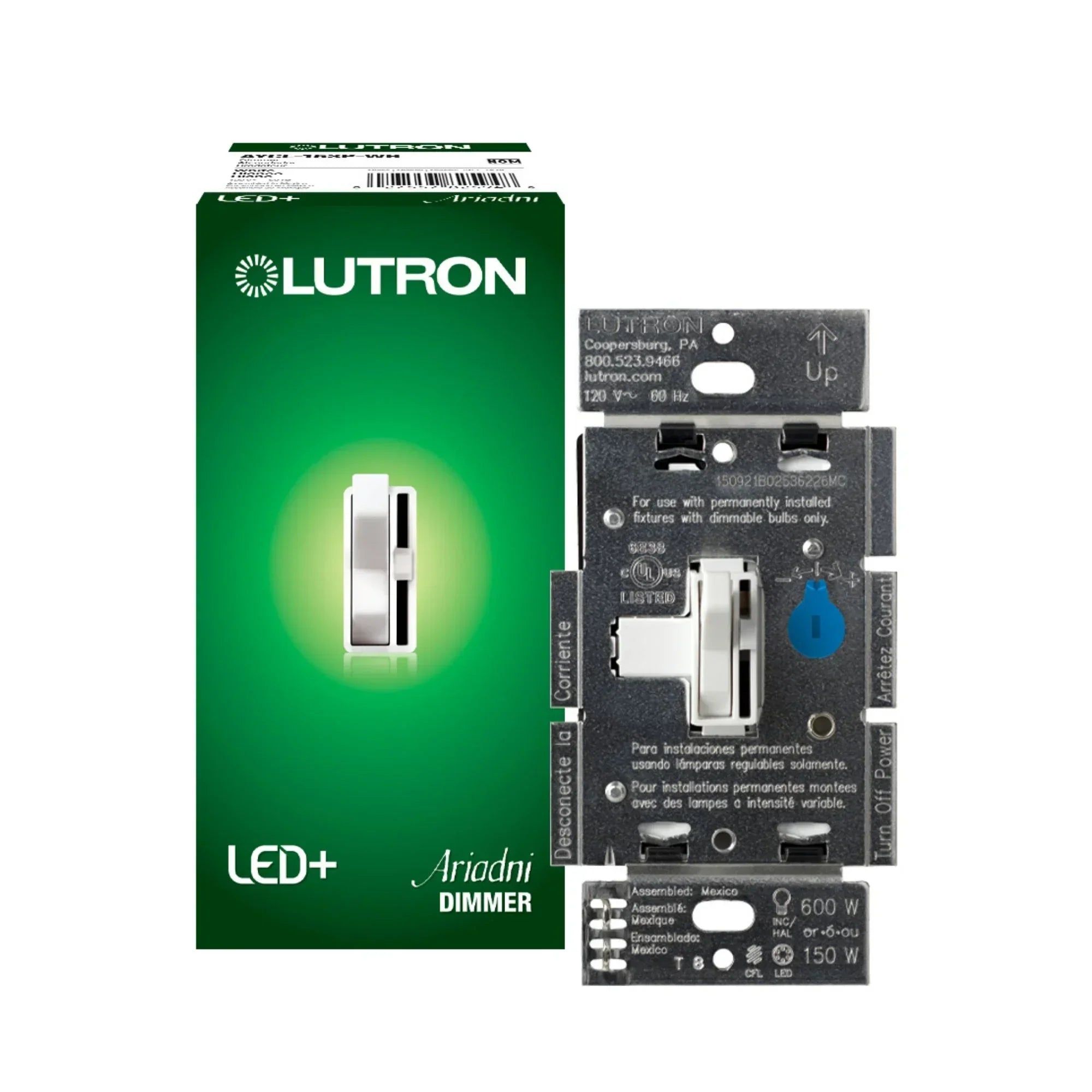 Lutron Ariadni 150W LED 3-Way Dimmer White (AYCL-153P-WH)