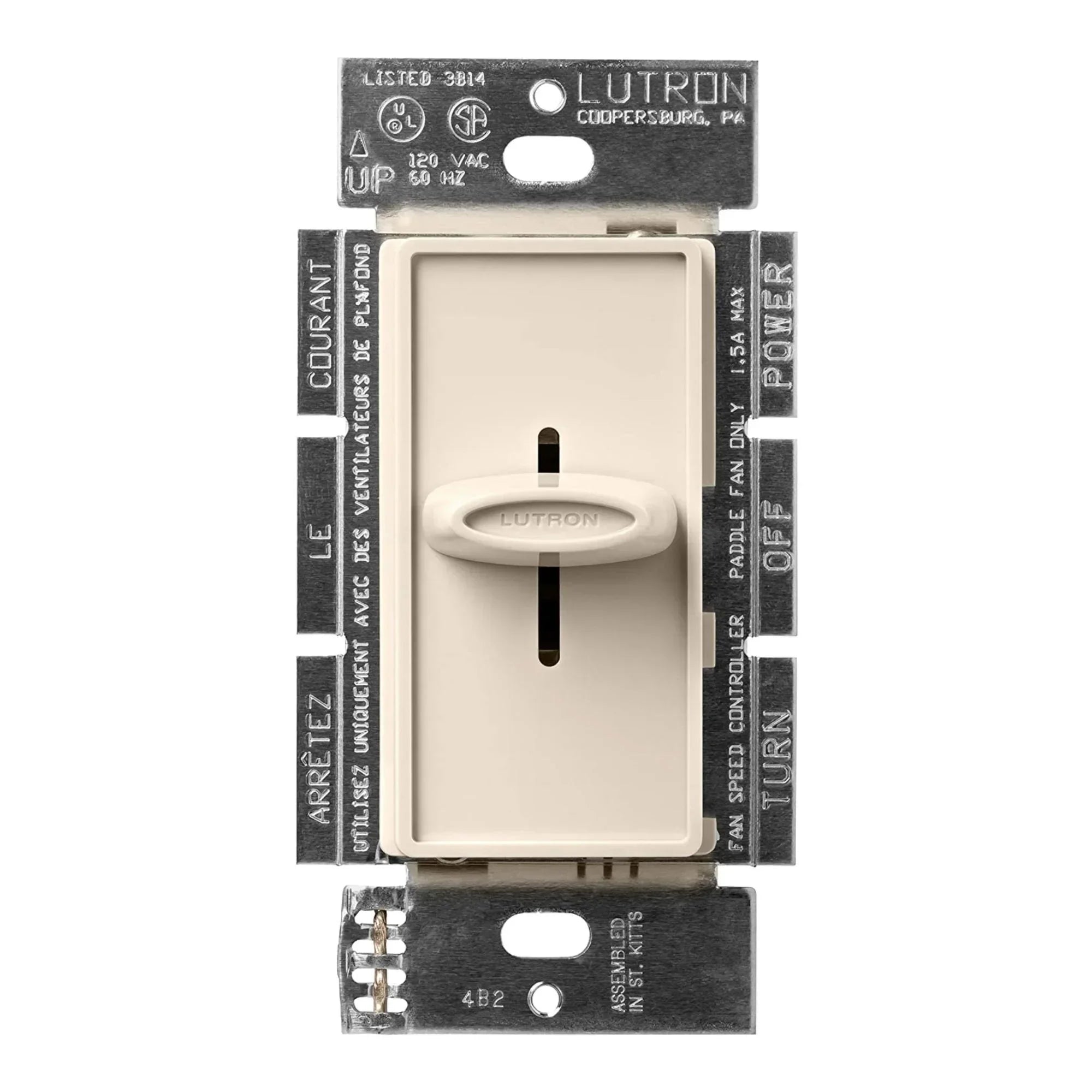 Skylark Slide-to-off 3-Speed Quiet Fan Control, 1.5 Amp, Single Pole - Bees Lighting