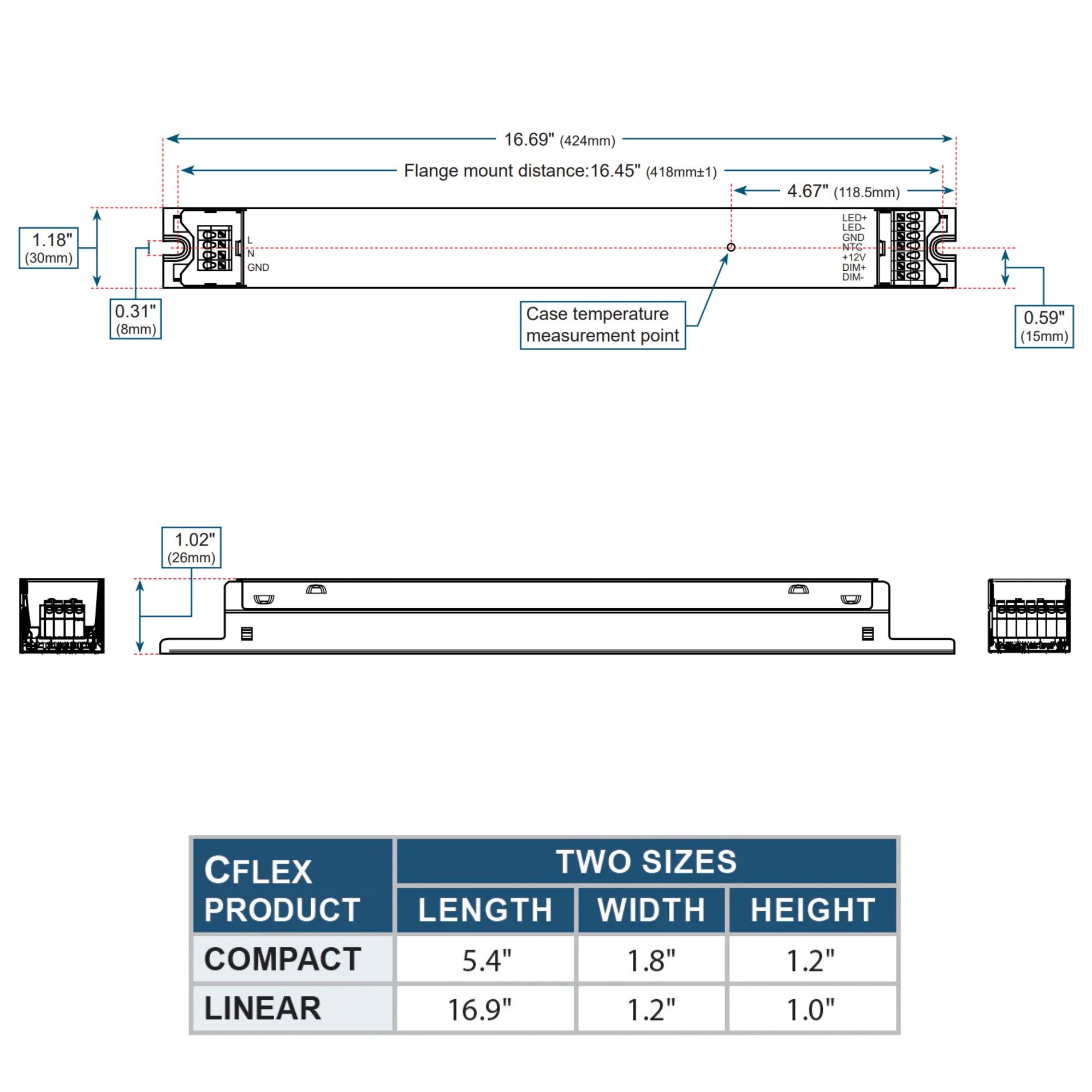 CFlex 85W, Programmable Linear LED Driver, 700-2400mA, 0-10V Dimming, 120-277V - Bees Lighting