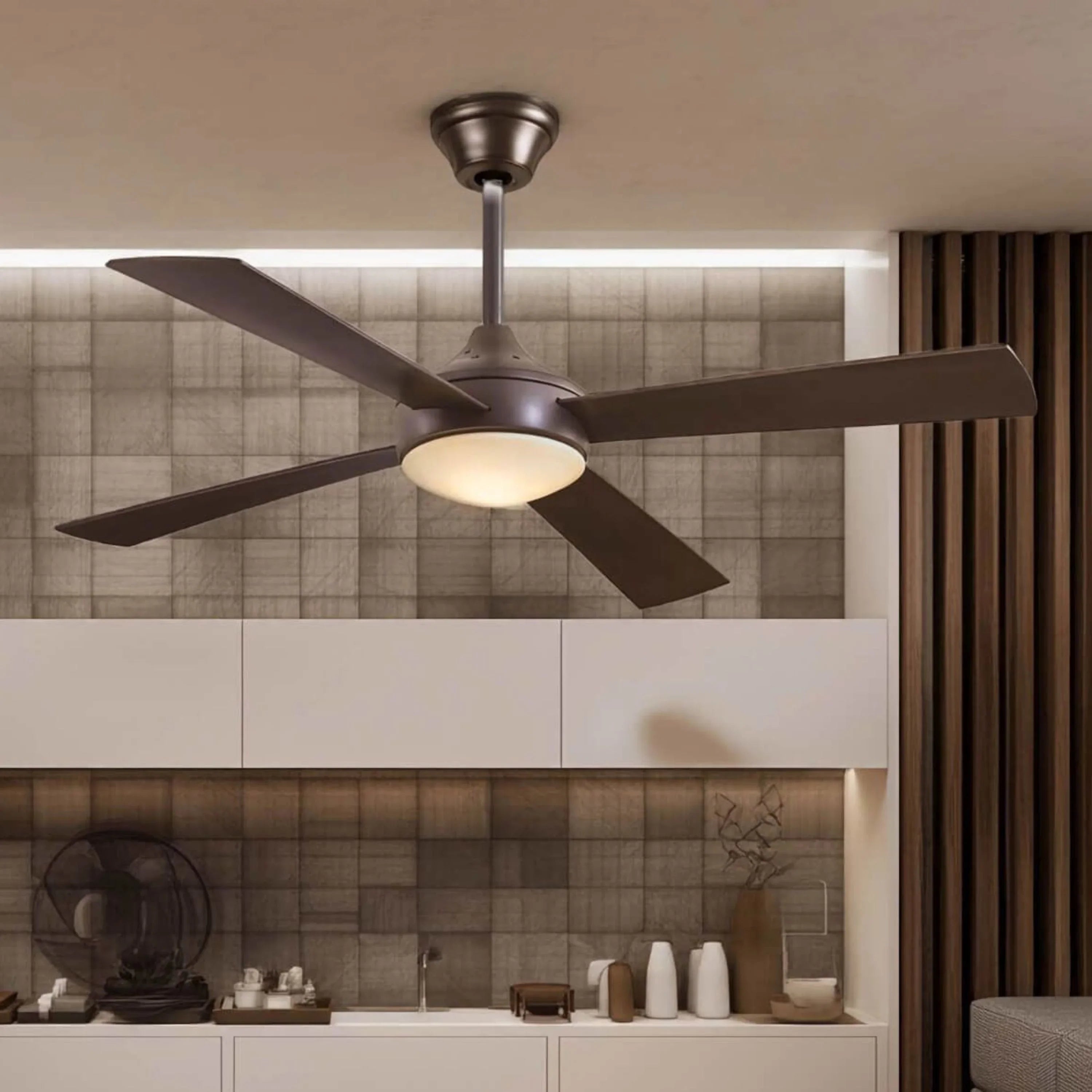 Aluma Wet 52" Bronze LED Ceiling Fan with Remote