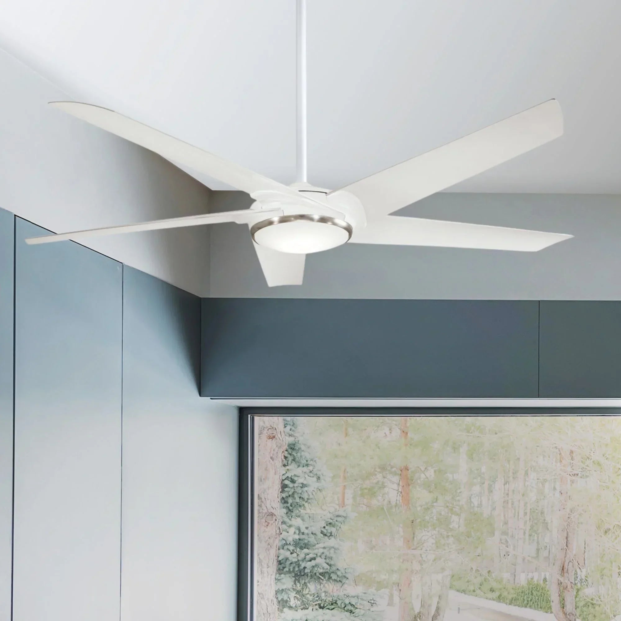 Raptor LED 60" Flat White Modern Ceiling Fan with Remote - Bees Lighting