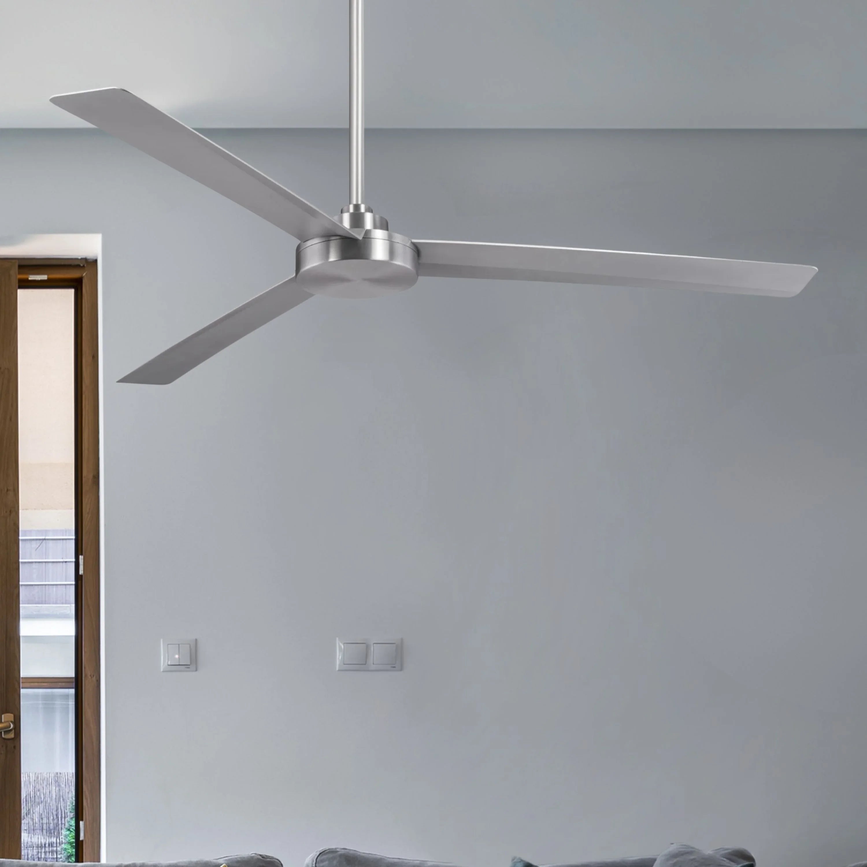 Roto XL 62" Aluminum Wet Rated Ceiling Fan with Wall Control