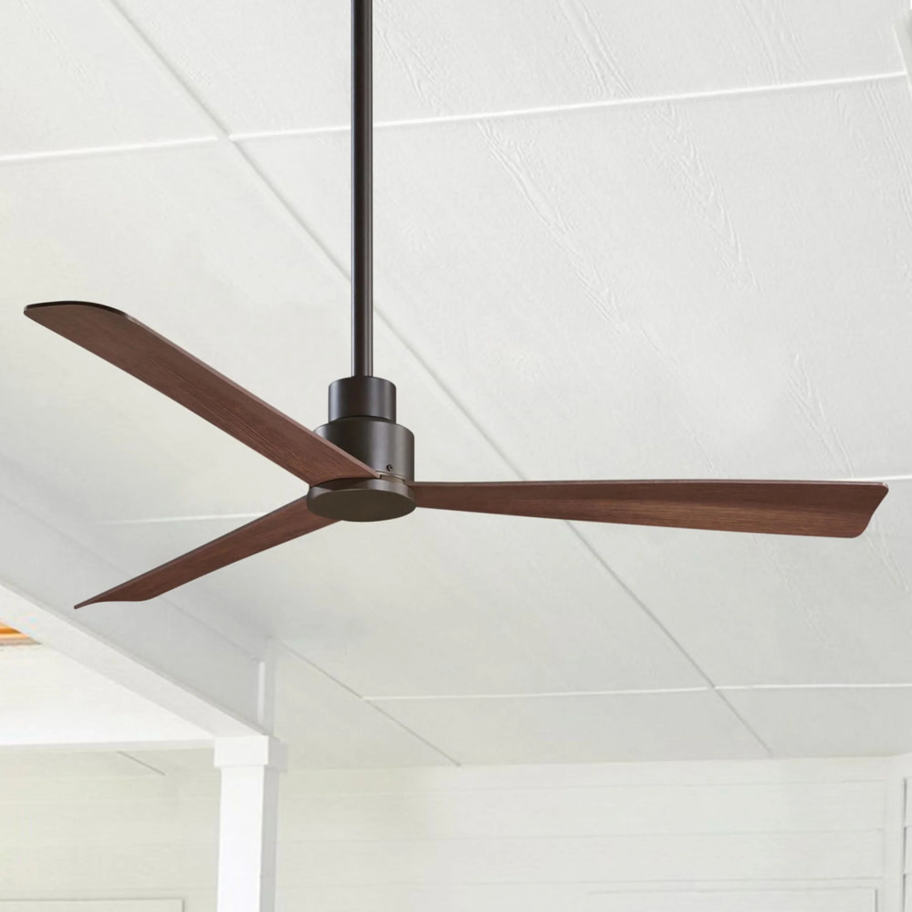 Simple 52" Bronze Wet Rated Ceiling Fan with Remote