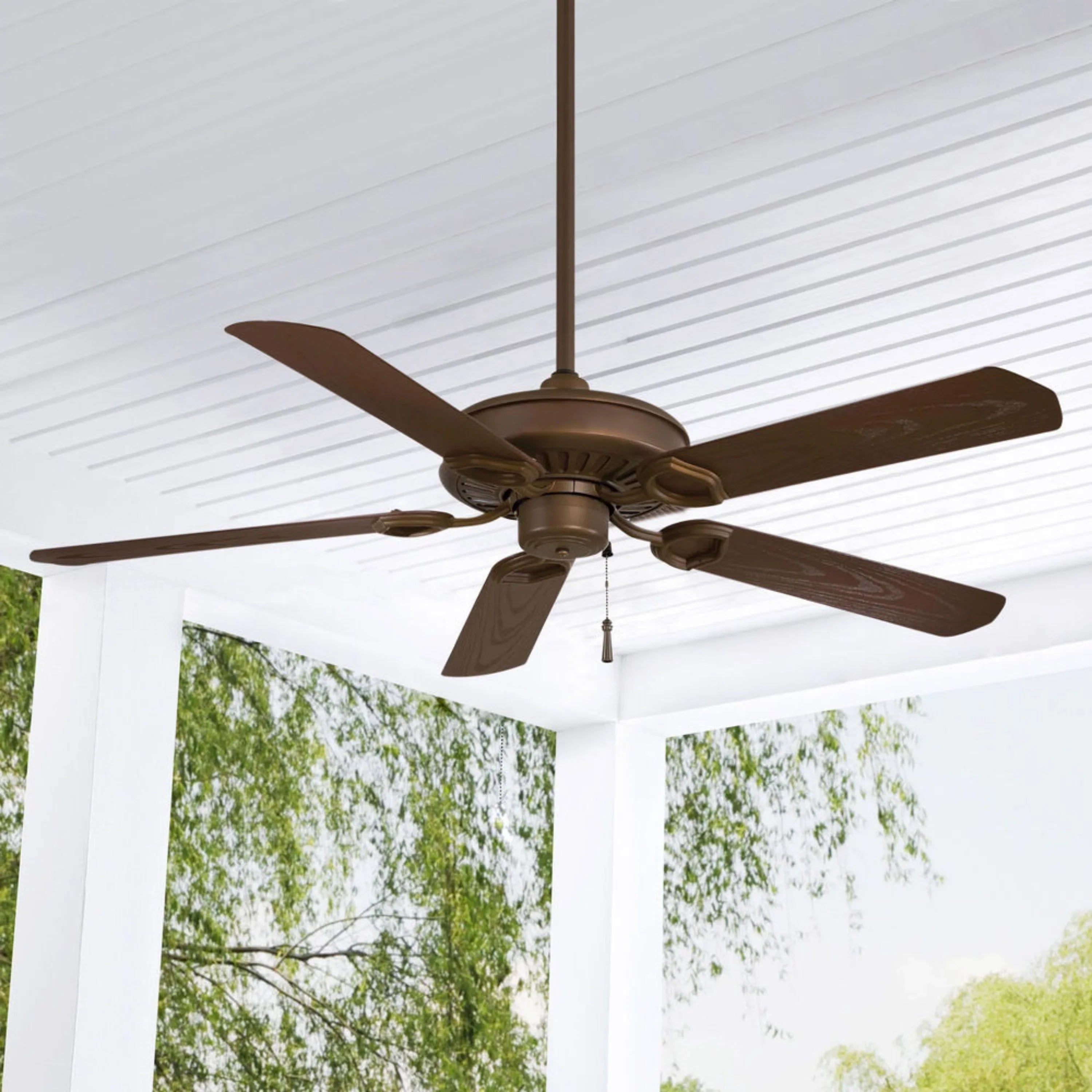 Sundowner 54" Bronze Wet Rated Ceiling Fan with Pull Chain