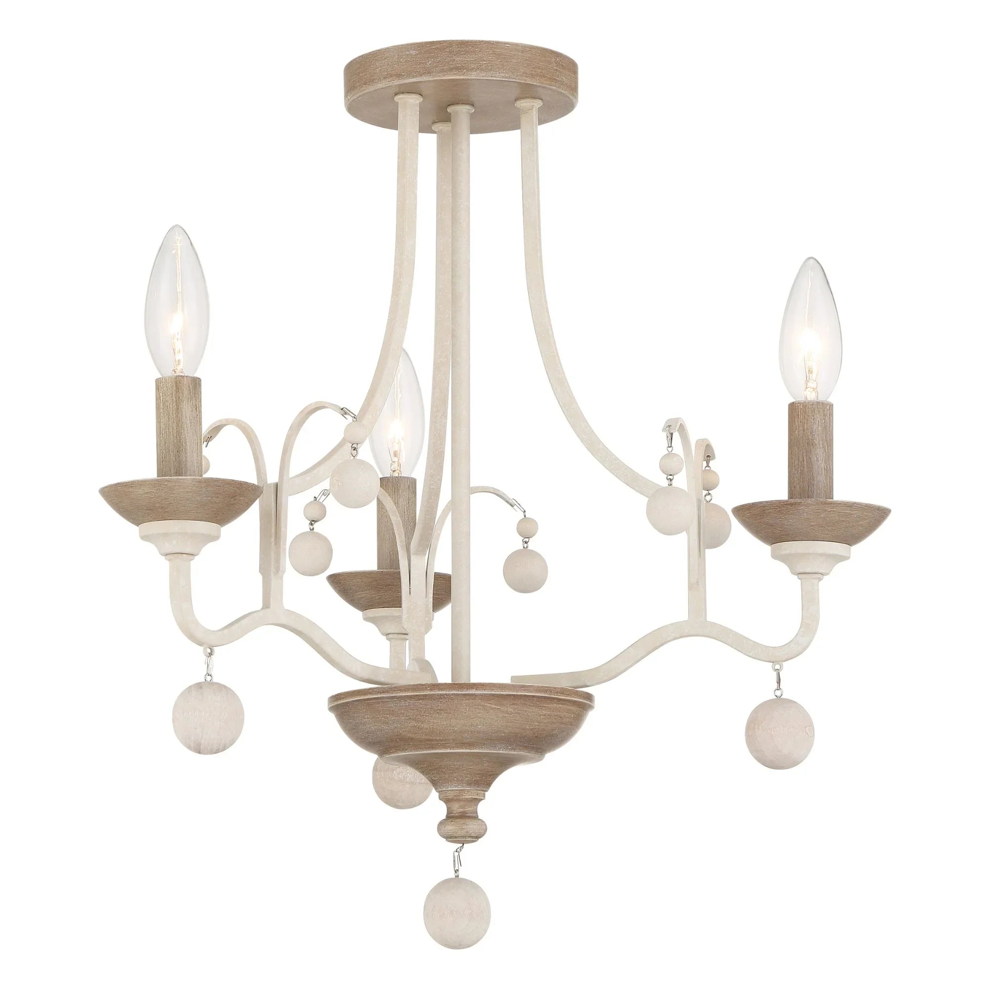 Colonial Charm 18" Semi-Flush Mount, White Wash & Sun Dried Clay Finish