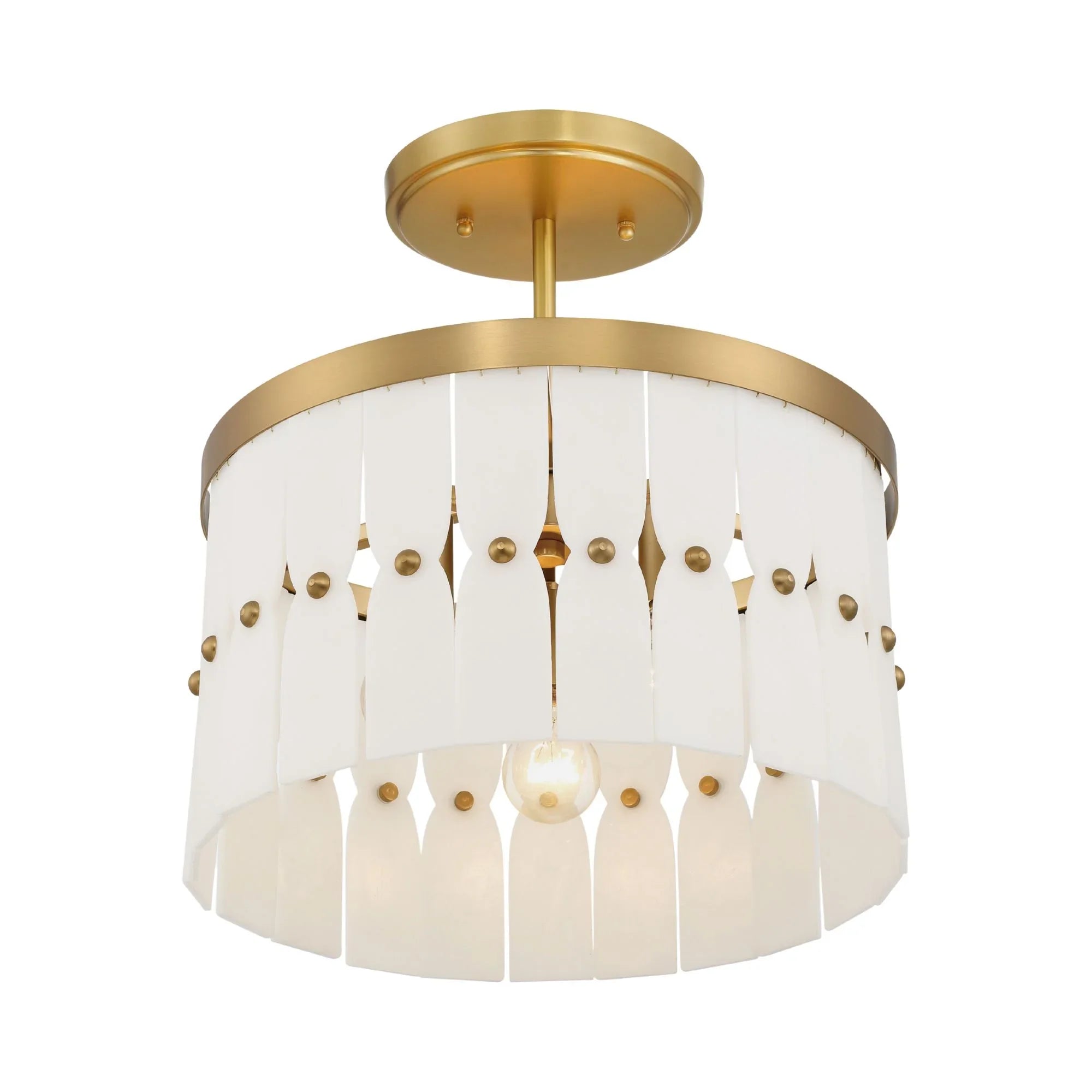 Coronelle 16" 3-Light Convertible Semi Flush/Pendant, Legacy Brass Finish