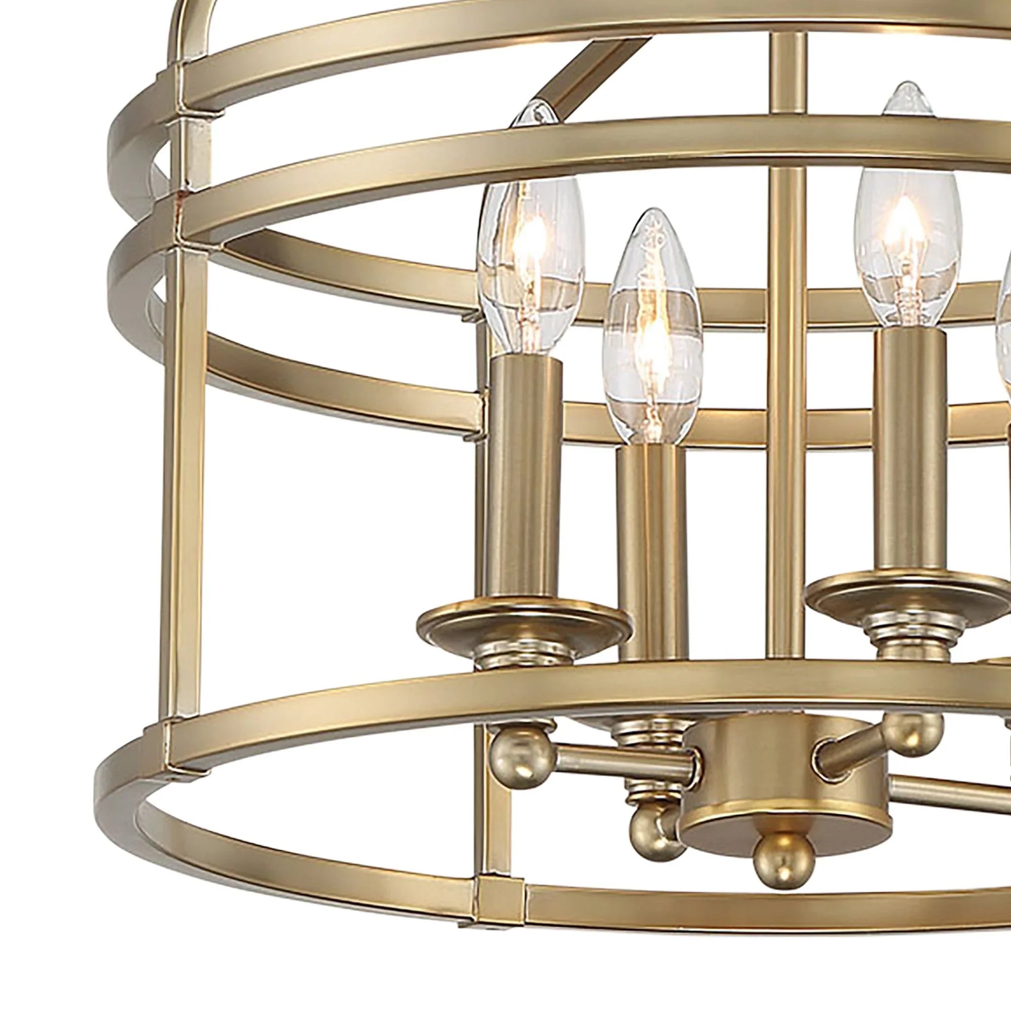 Covent Park 16" 4-Light Semi-Flush Mount, Brushed Honey Gold Finish