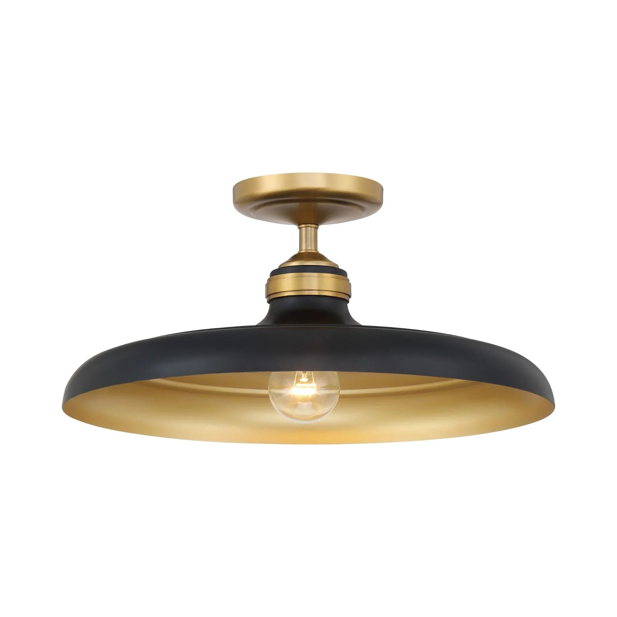 Crowne 16" Semi-Flush Mount, Legacy Brass & Dark Matte Black Finish
