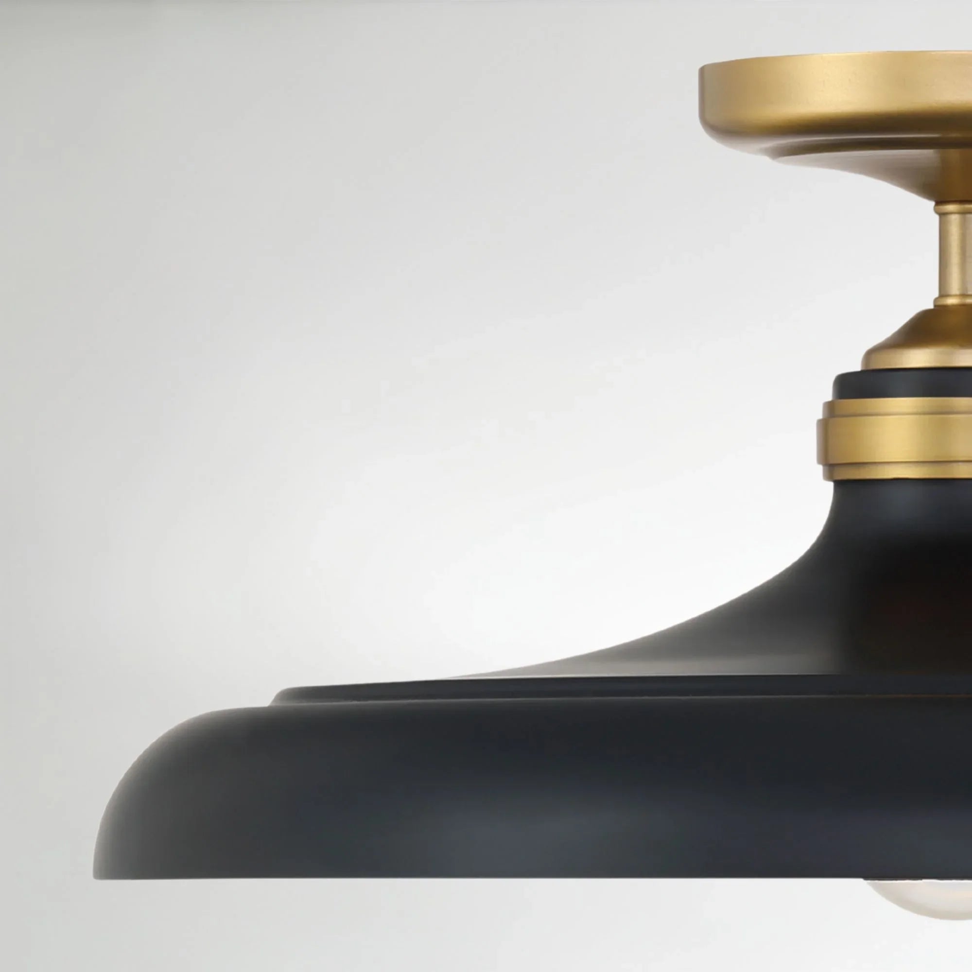 Crowne 16" Semi-Flush Mount, Legacy Brass & Dark Matte Black Finish