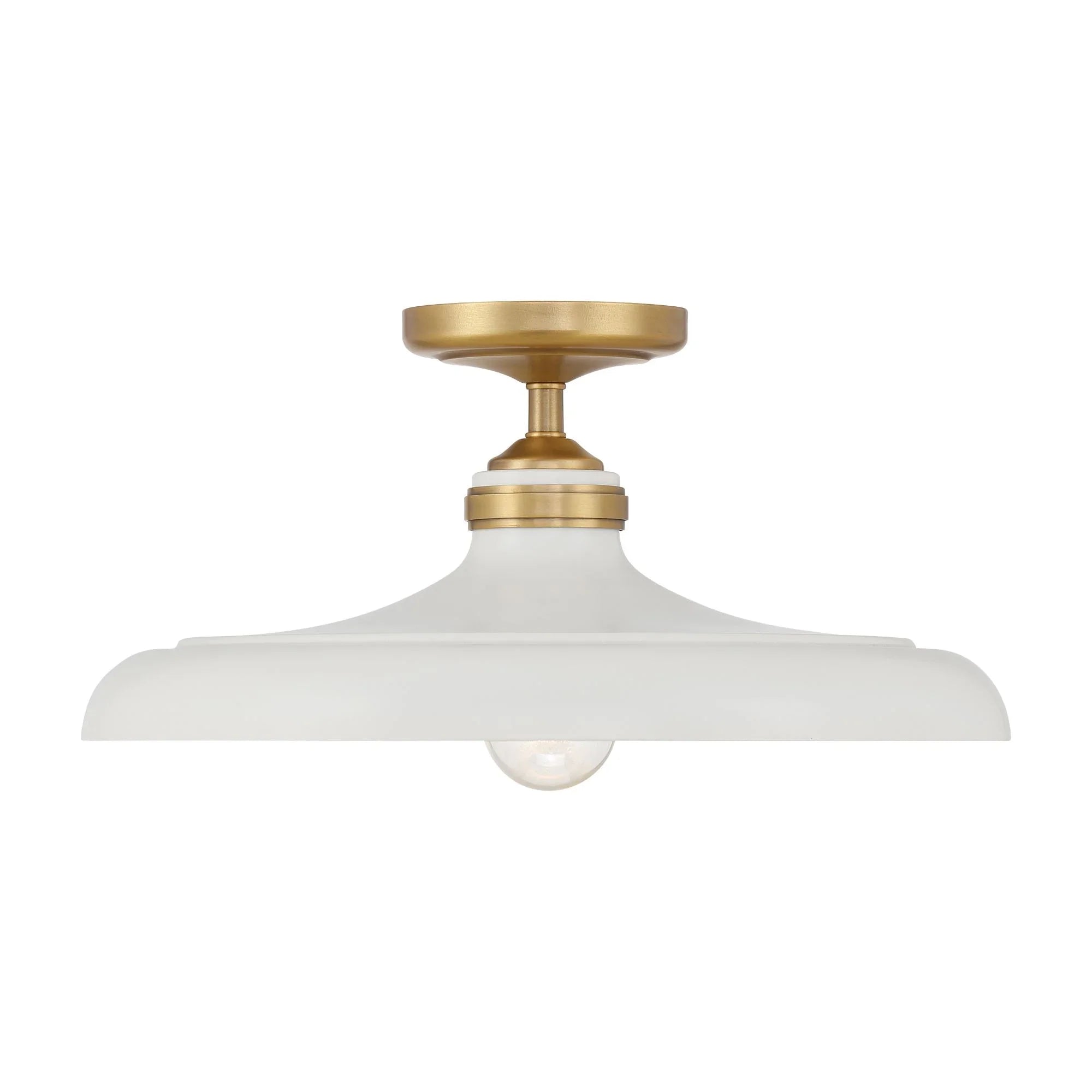 Crowne 16" Semi-Flush Mount, Legacy Brass & Off White Cream Finish