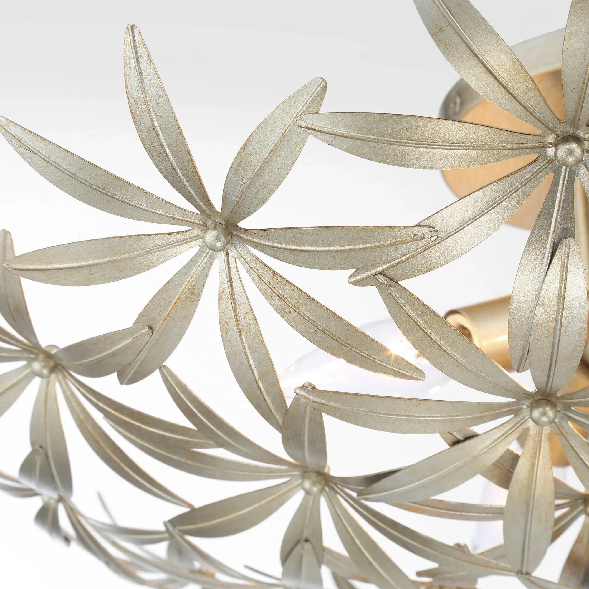 Flower Child 22" 4-Light Semi-Flush Mount, Ambry Gold Finish