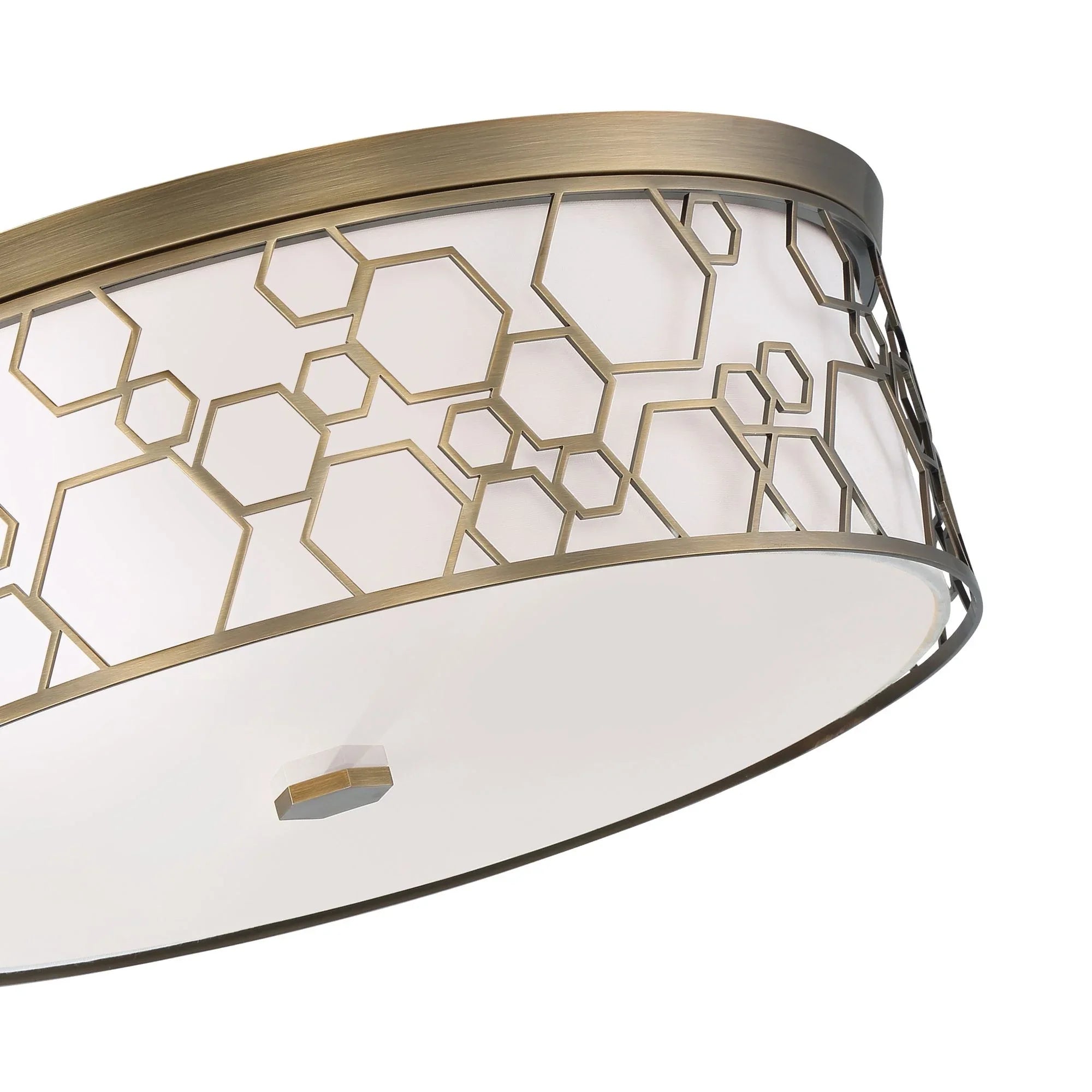 20" LED Flush Mount, Polished Satin Brass Finish