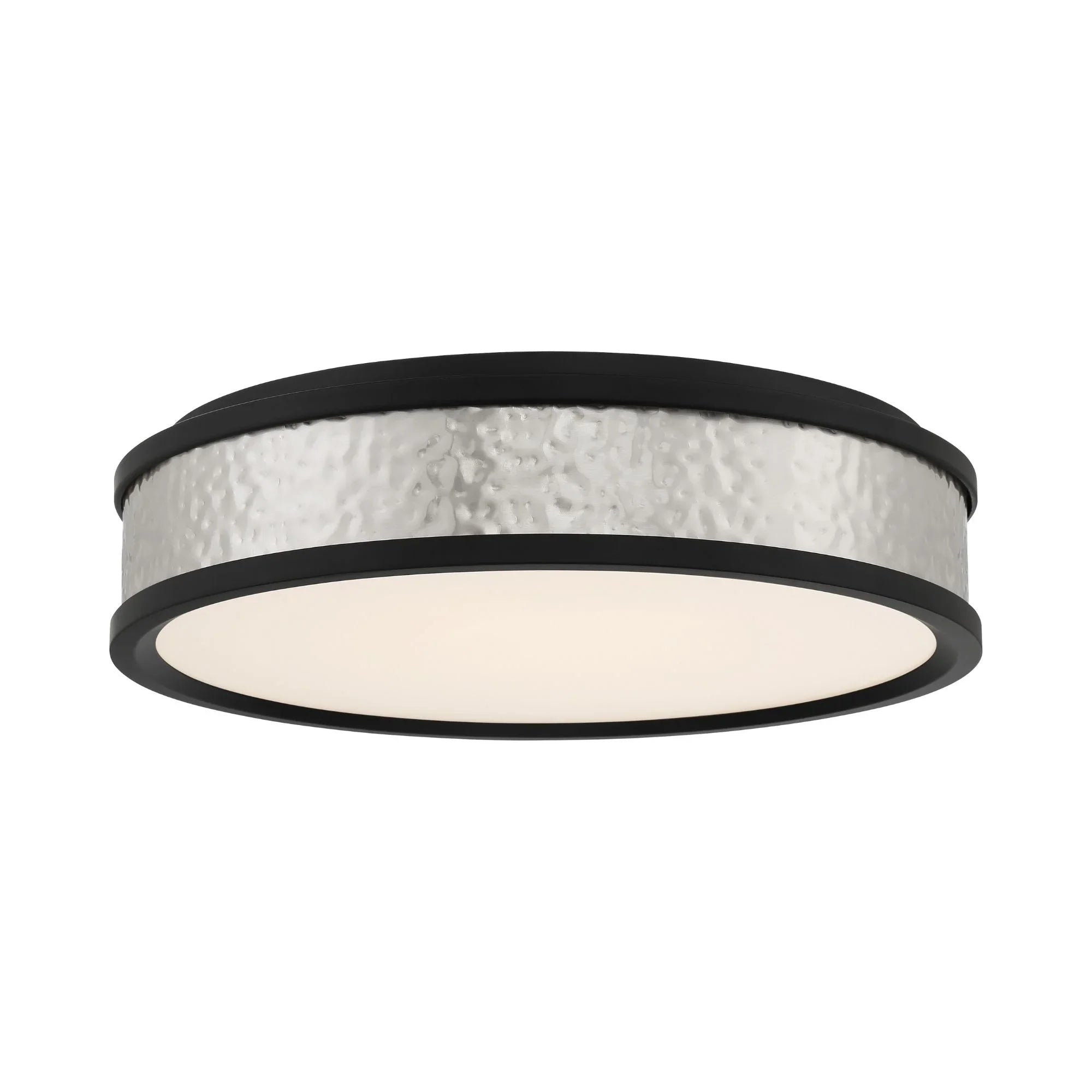 15" LED Flush Mount, Coal & Brushed Nickel Finish