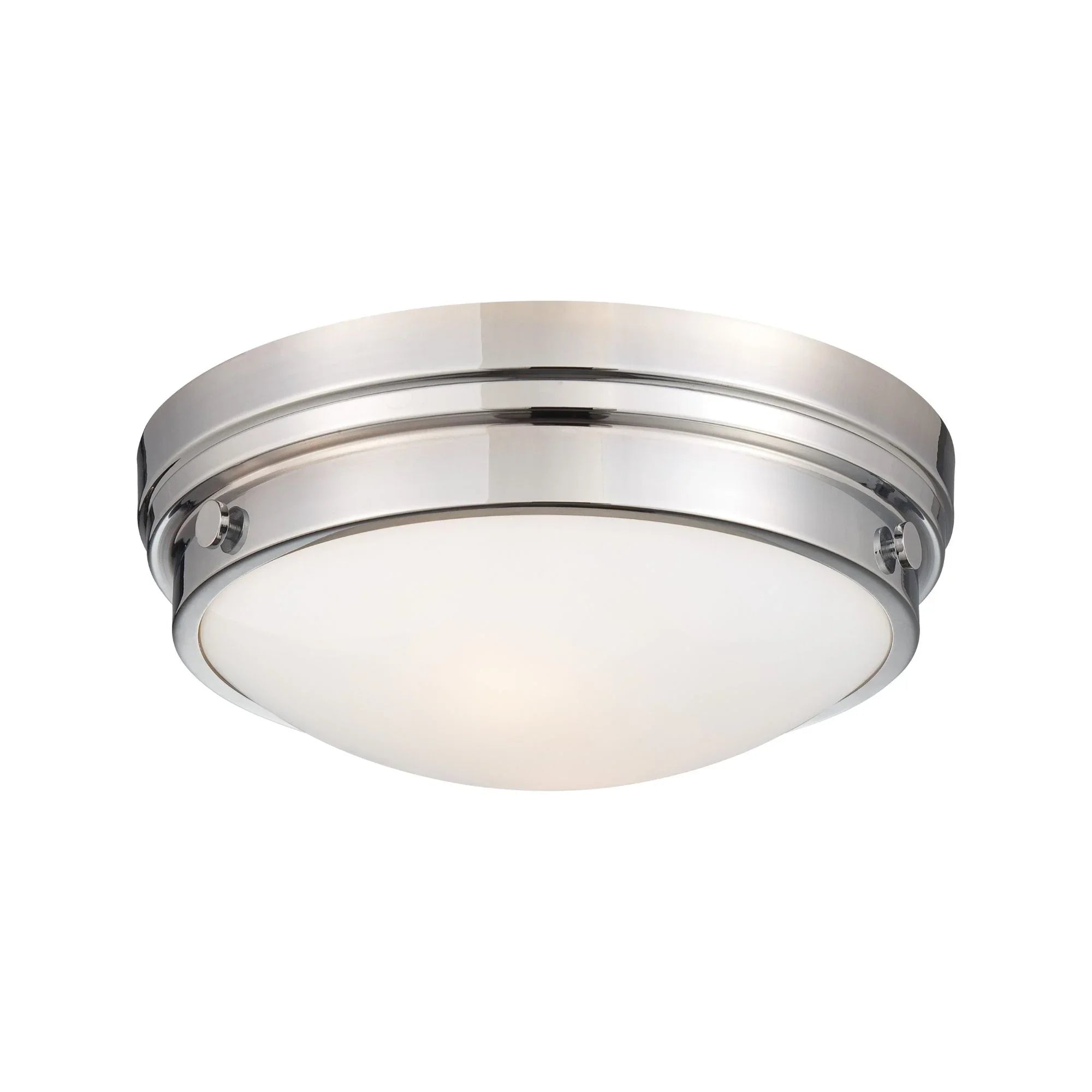 13" 2-Light Flush Mount, Chrome Finish
