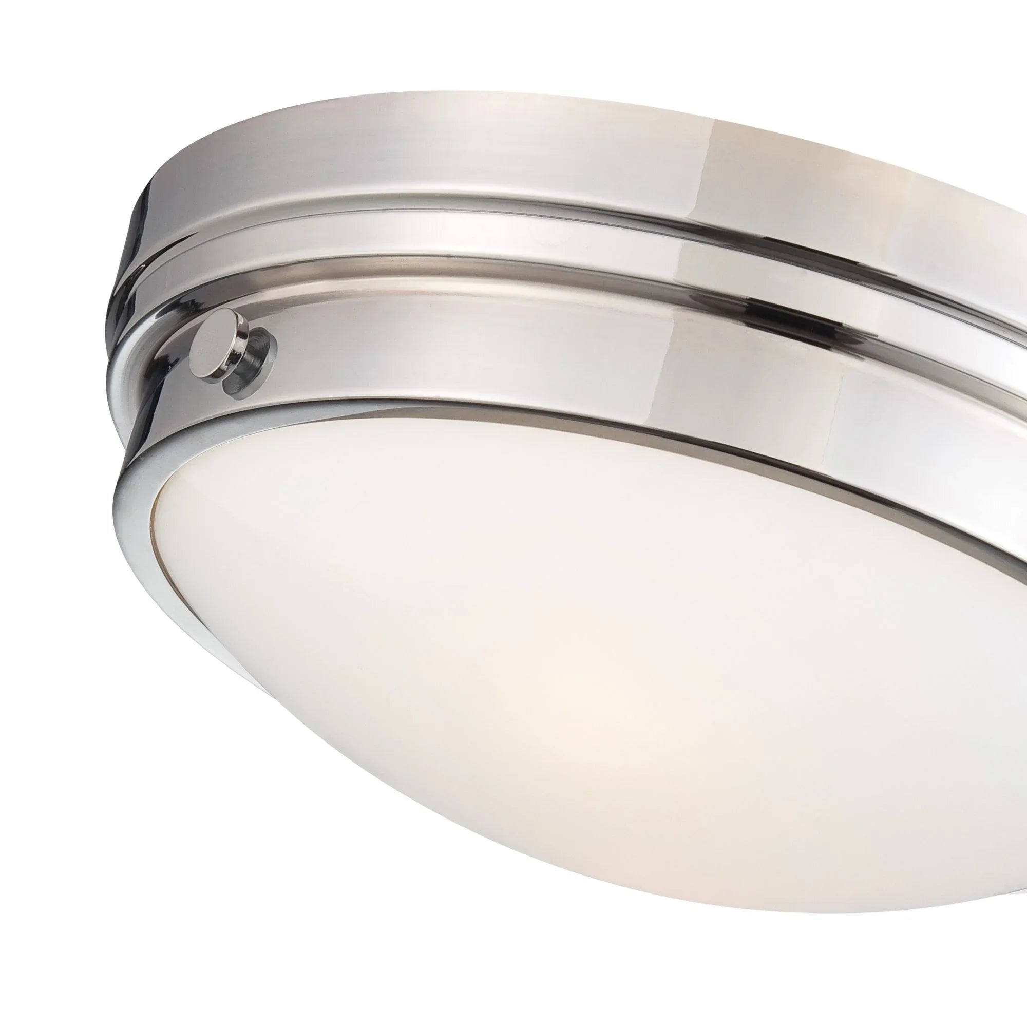 13" 2-Light Flush Mount, Chrome Finish