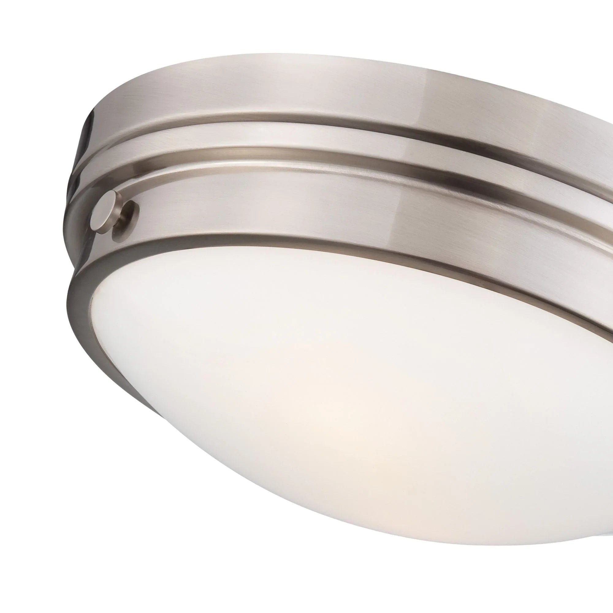 13" 2-Light Flush Mount, Brushed Nickel Finish