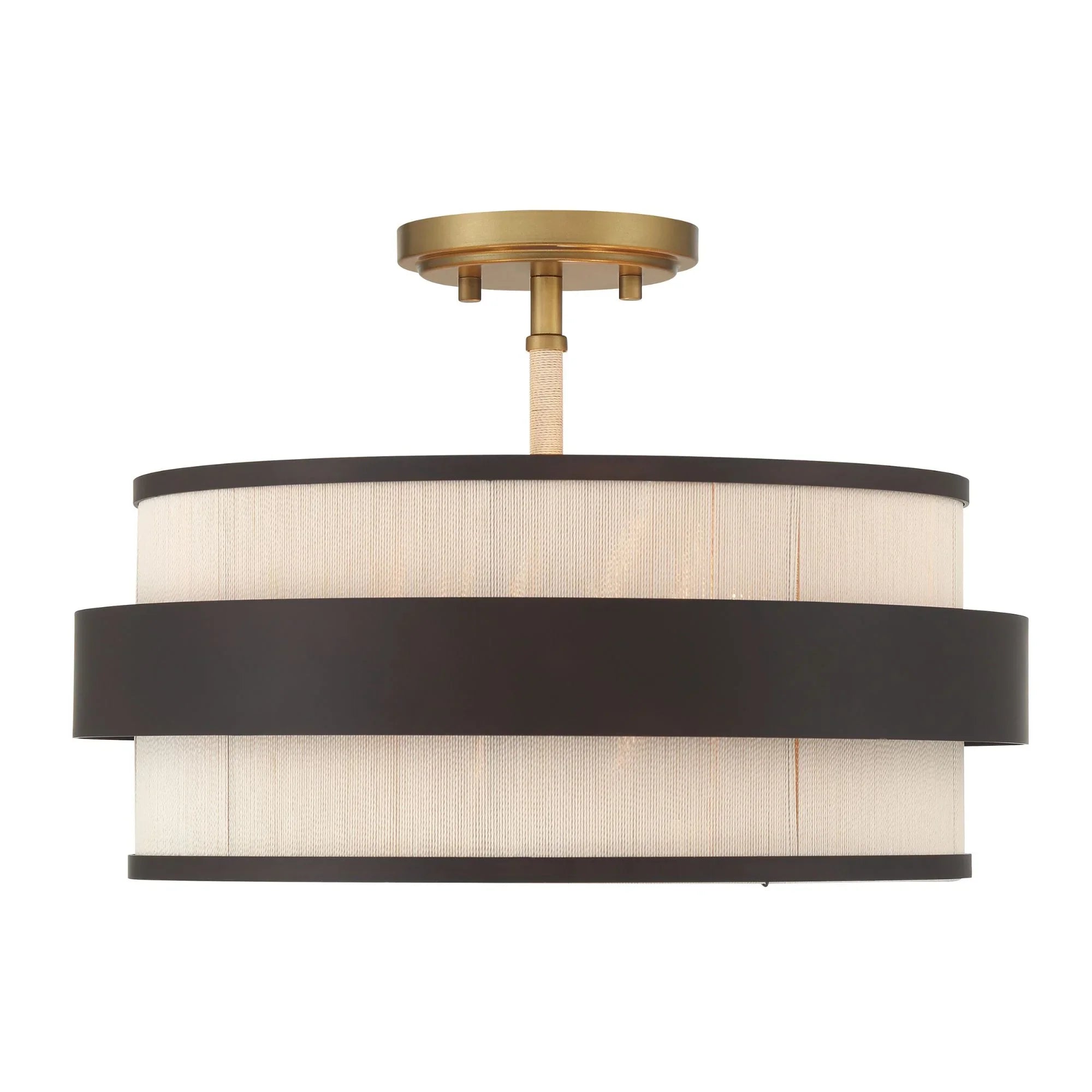 Harbor Wrap 16" 3-Light Semi-Flush Mount, Legacy Brass & Bronze Finish