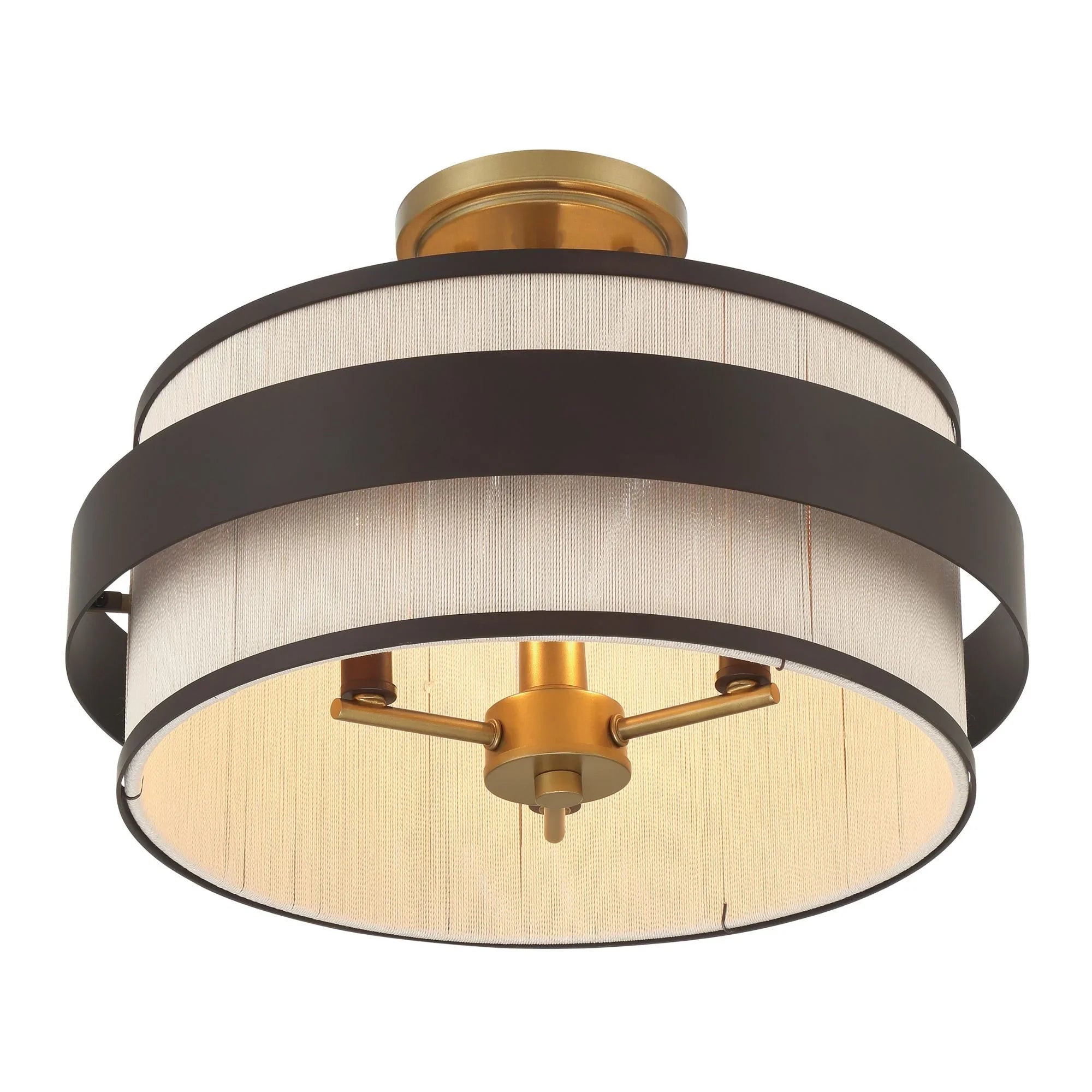 Harbor Wrap 16" 3-Light Semi-Flush Mount, Legacy Brass & Bronze Finish