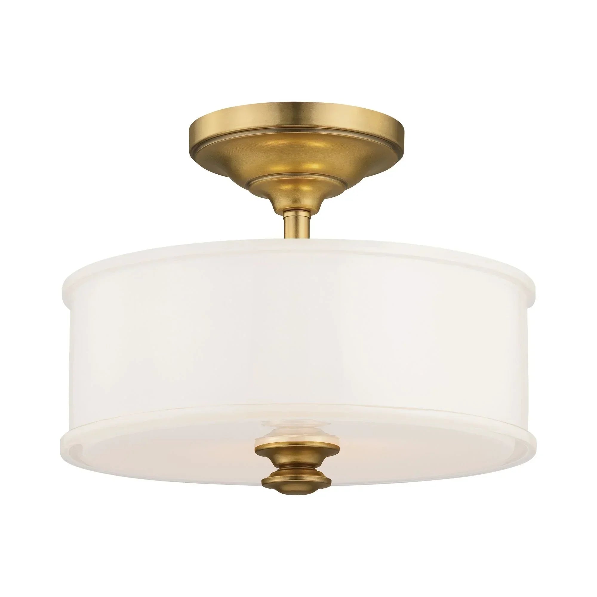 Harbour Point 14" 2-Light Semi-Flush Mount, Liberty Gold Finish