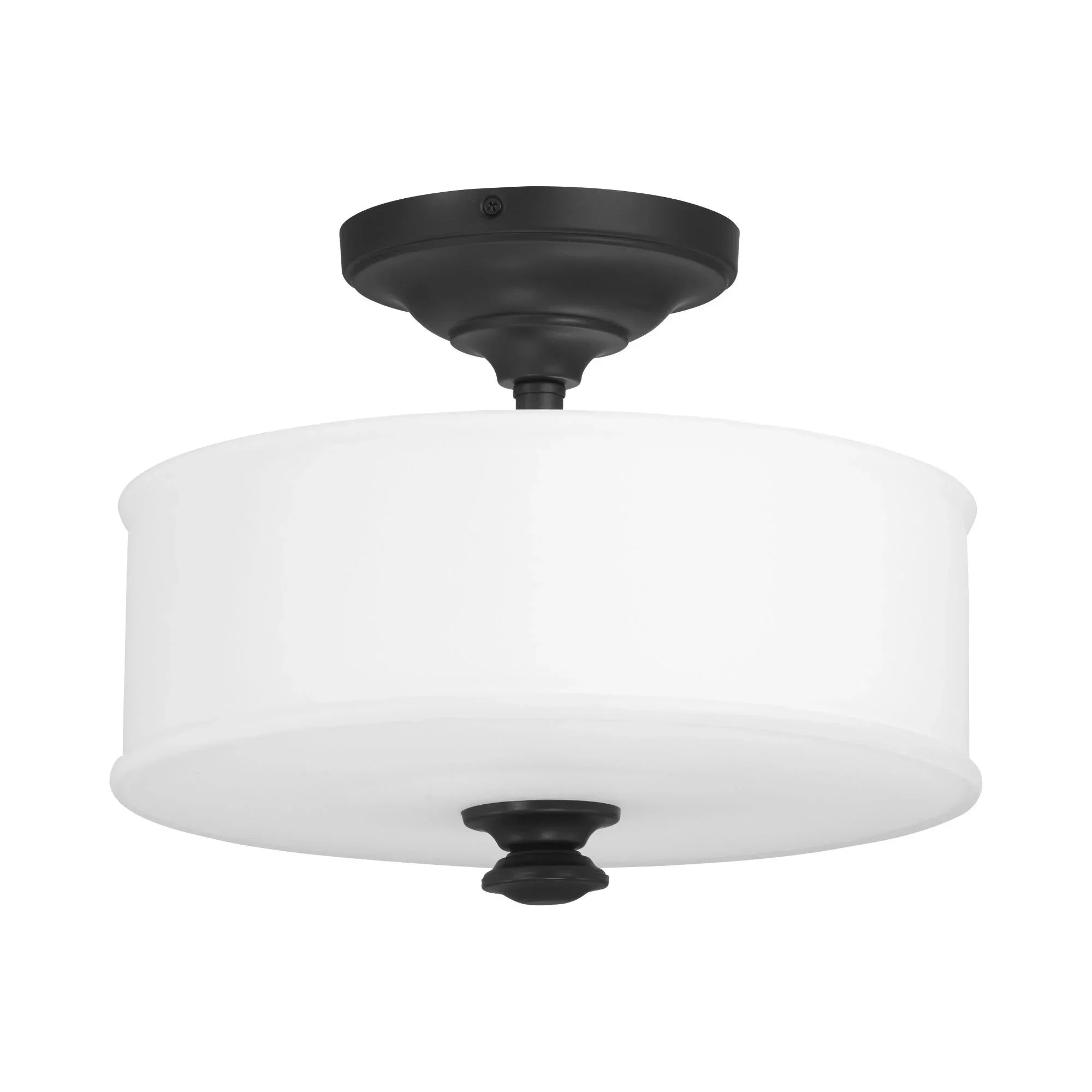 Harbour Point 14" 2-Light Semi-Flush Mount, Coal Finish