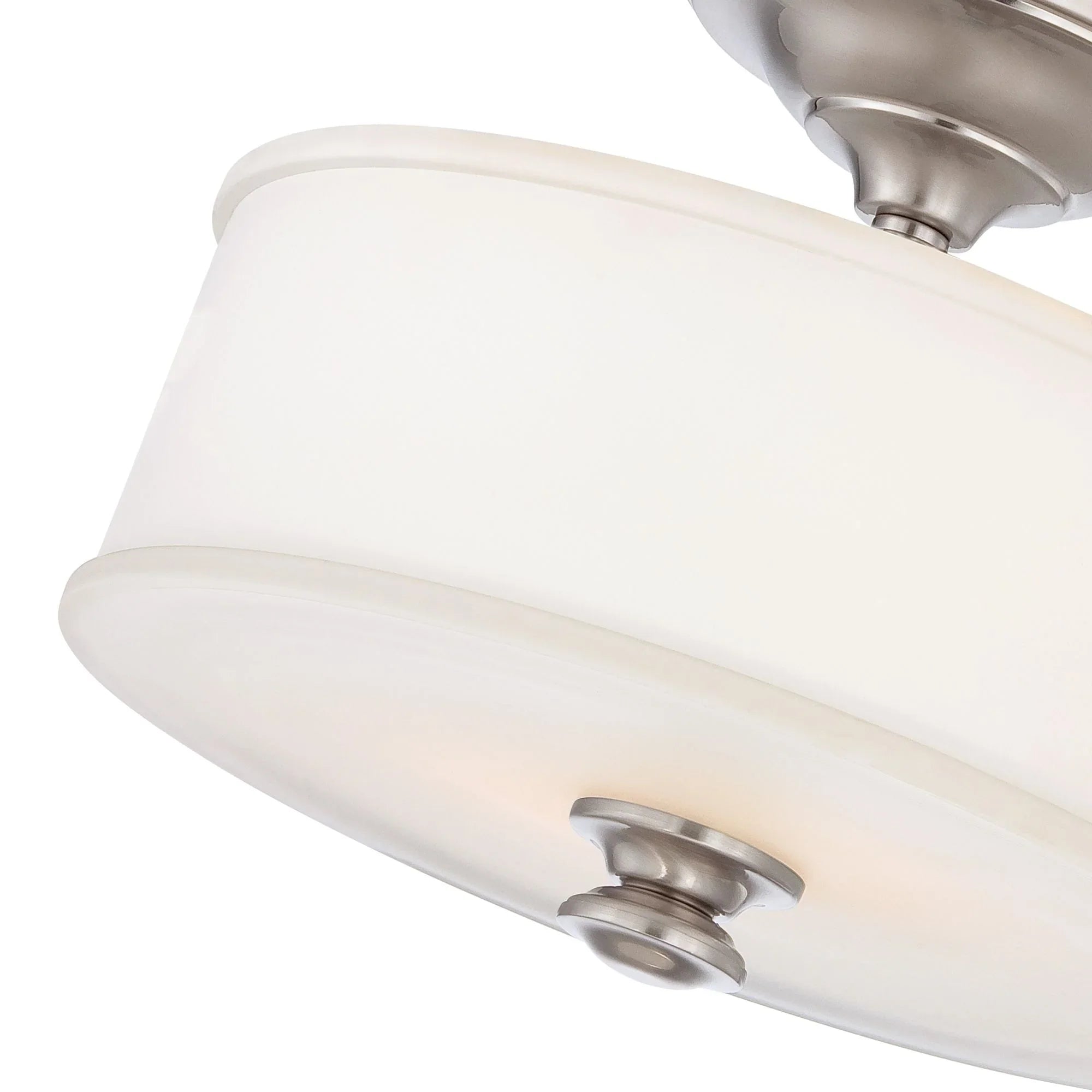 Harbour Point 14" 2-Light Semi-Flush Mount, Brushed Nickel Finish