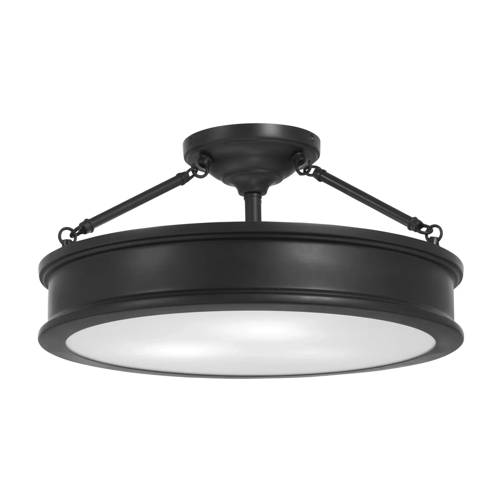 Harbour Point 19" 3-Light Semi-Flush Mount, Coal Finish