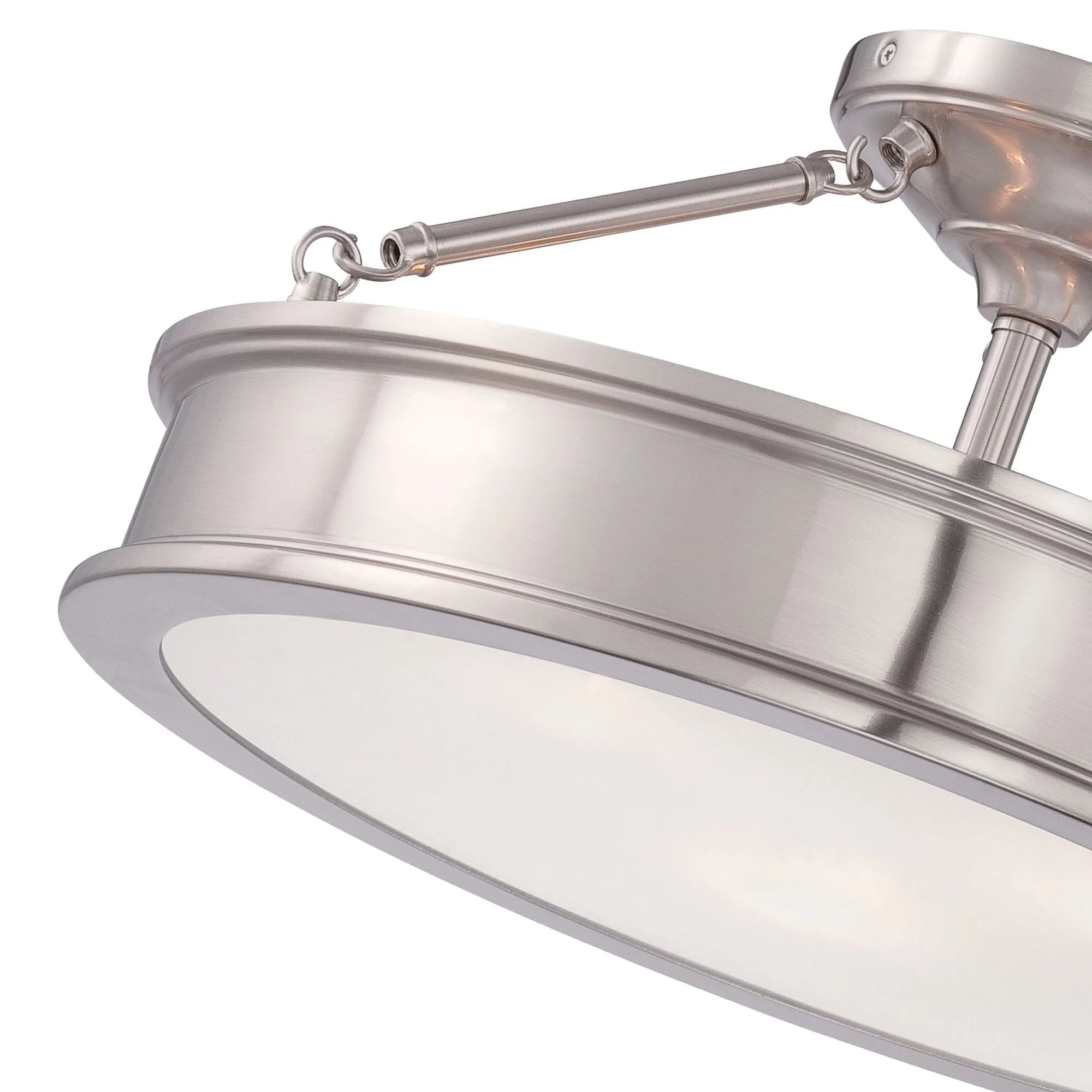 Harbour Point 19" 3-Light Semi-Flush Mount, Brushed Nickel Finish