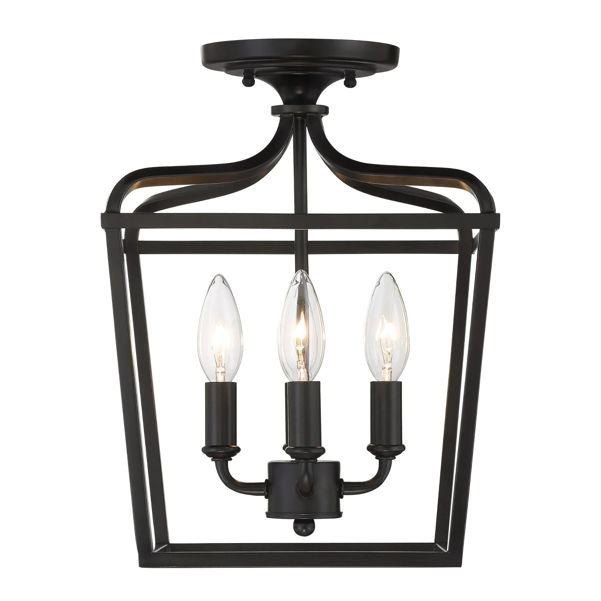 Laurel Estate 15" 4-Light Foyer Semi-Flush Mount, Coal Finish