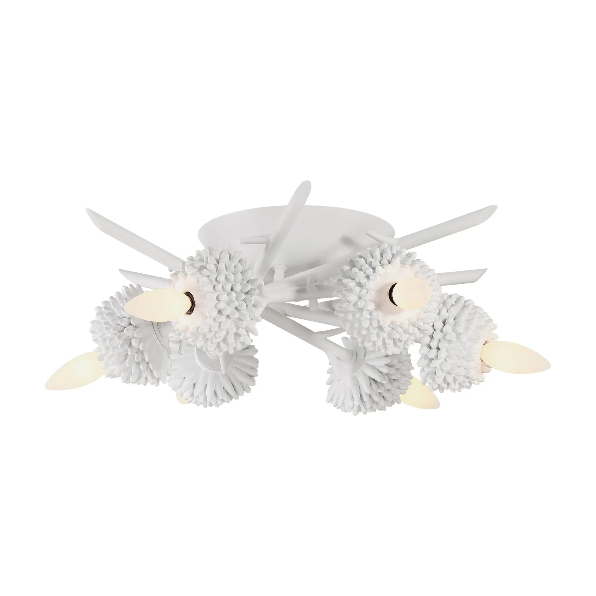 North Fork 19" 6-Light Flush Mount, Sand White Finish