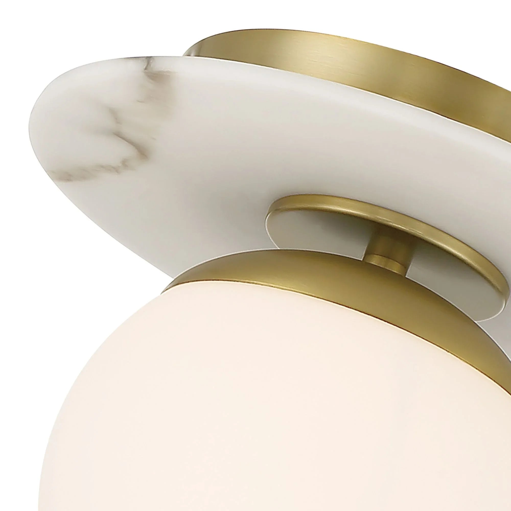 Orban 9" Semi-Flush Mount, Soft Brass Finish