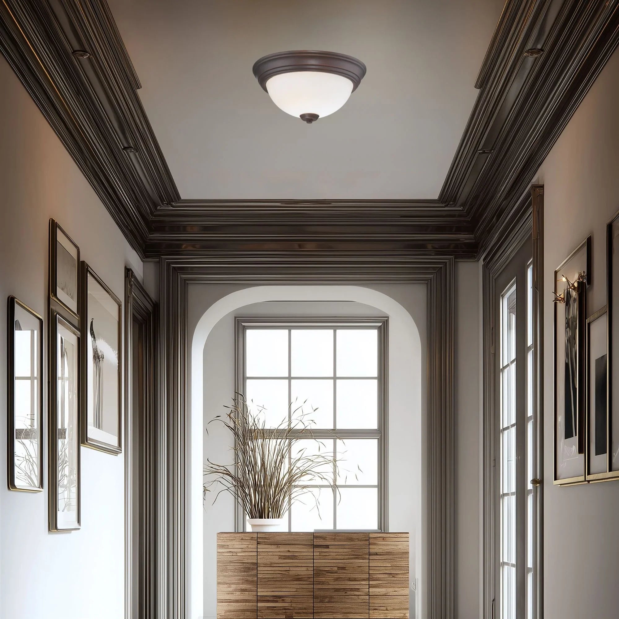 Overland Park 13" 2-Light Flush Mount, Vintage Bronze Finish