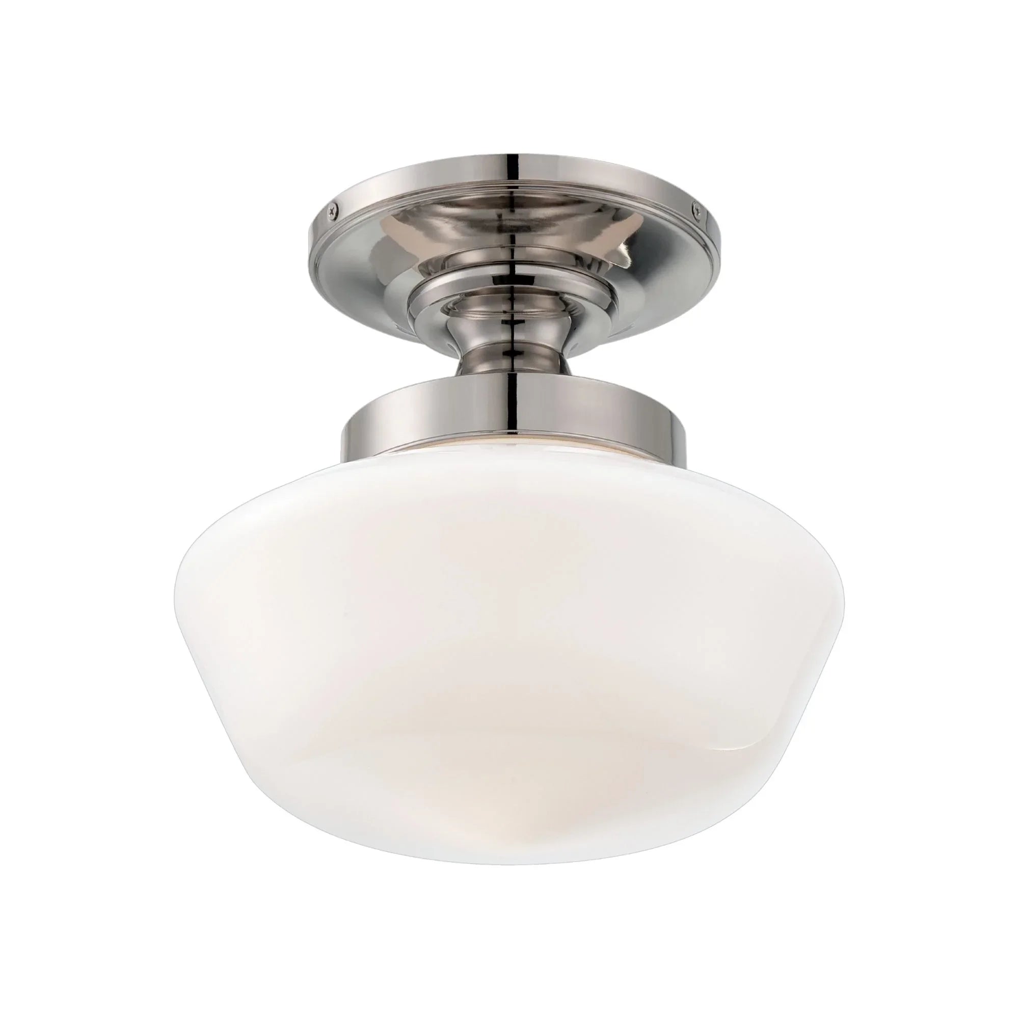 12" Semi-Flush Mount, Polished Nickel Finish