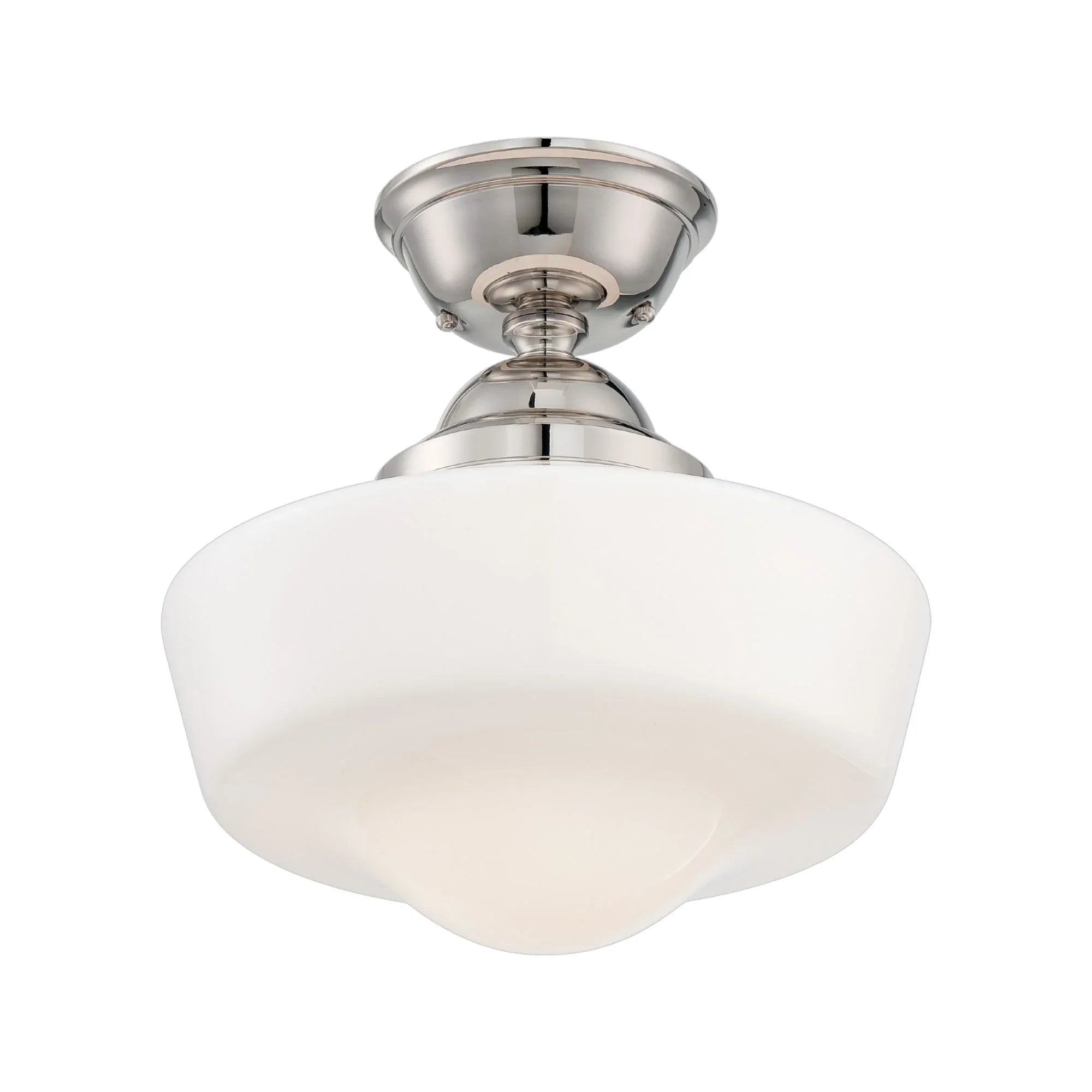 15" Semi-Flush Mount, Polished Nickel Finish