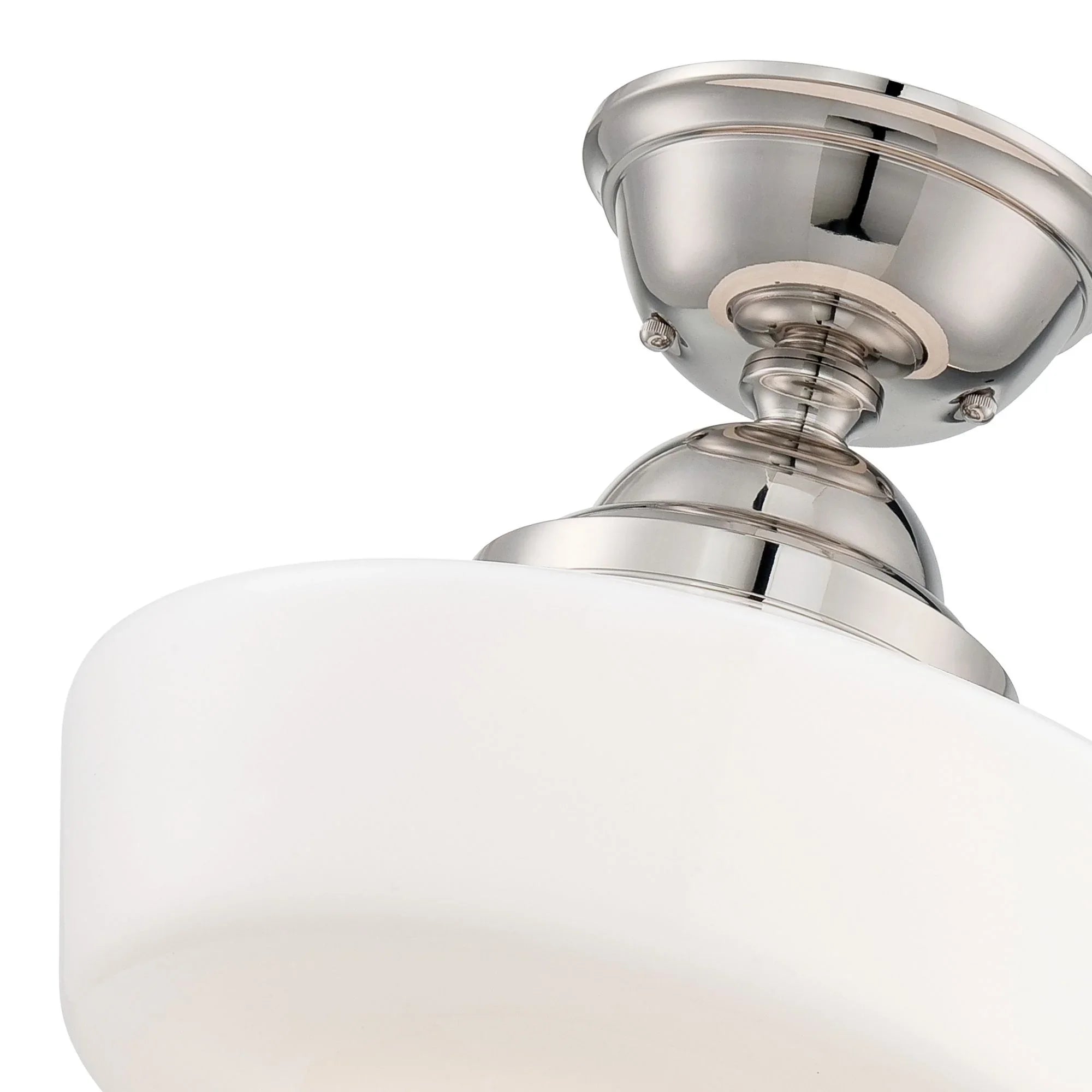 15" Semi-Flush Mount, Polished Nickel Finish