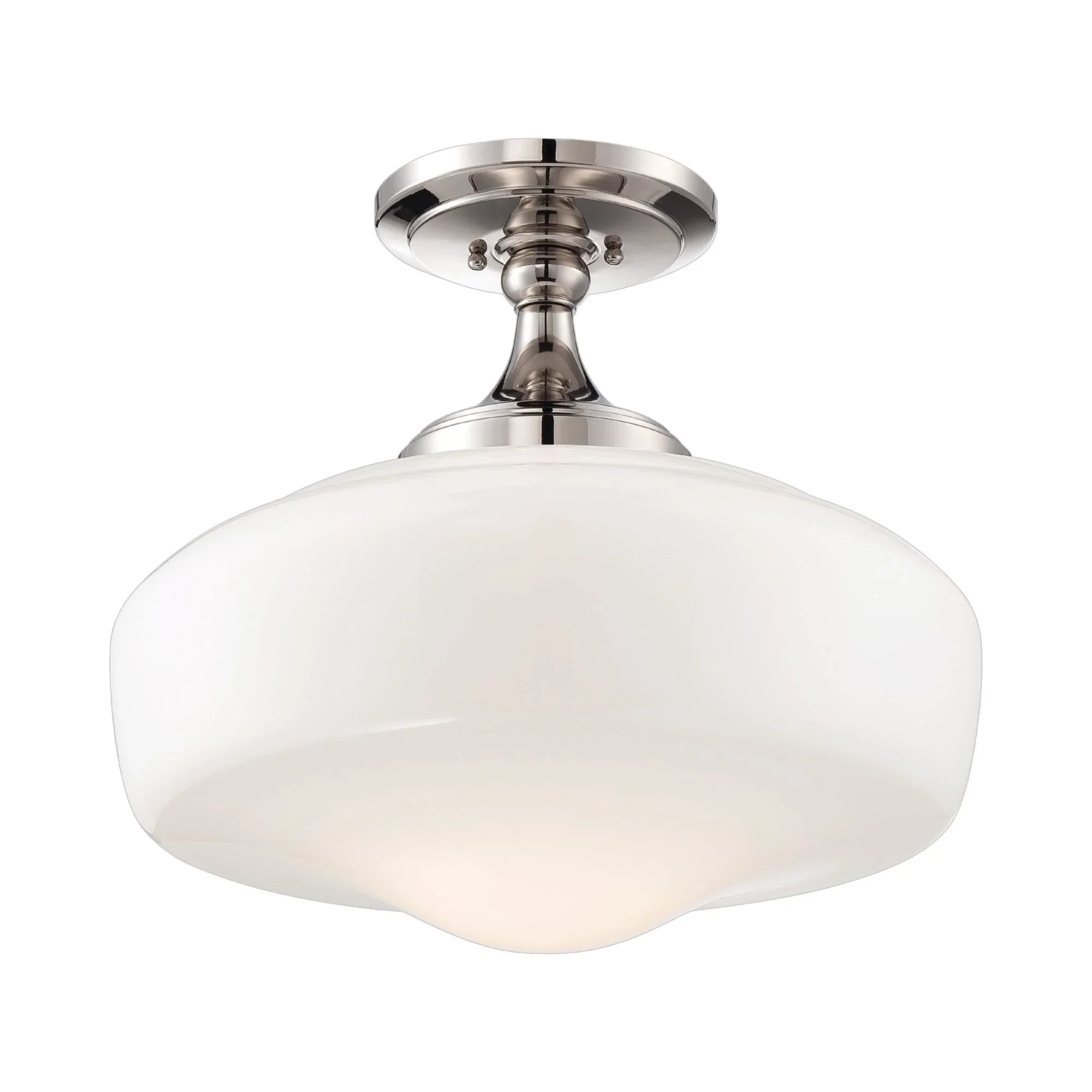 17" Semi-Flush Mount, Polished Nickel Finish