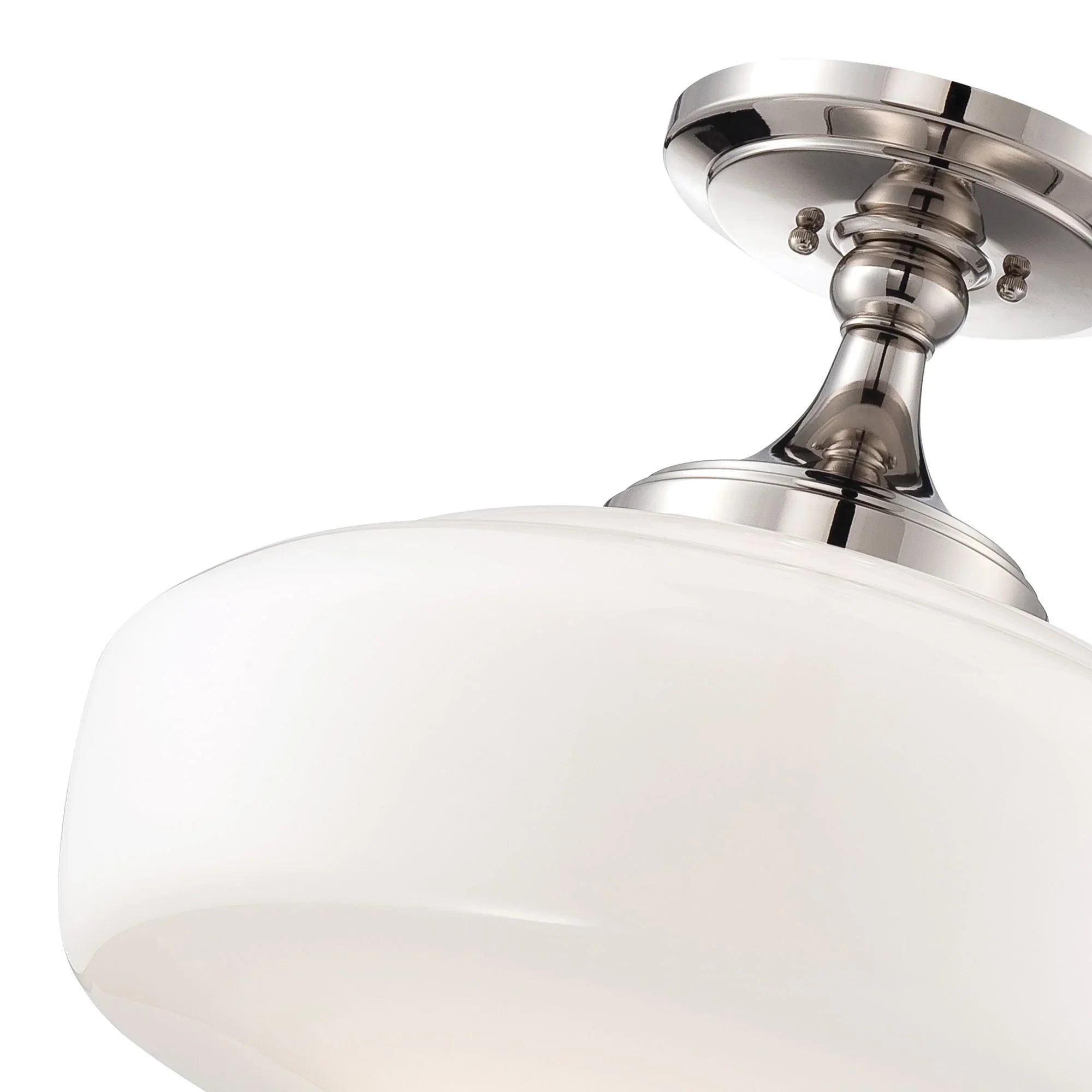 17" Semi-Flush Mount, Polished Nickel Finish