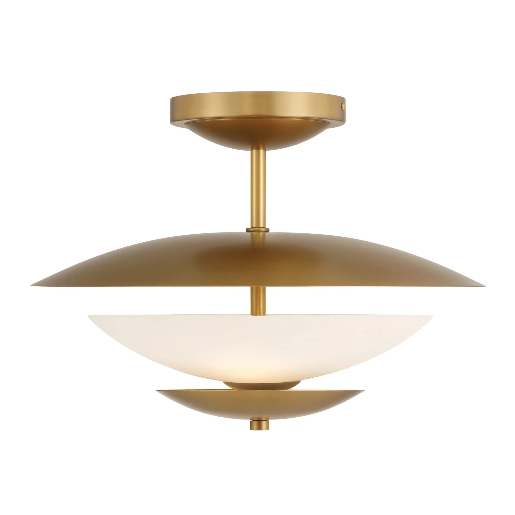 Solara 18" 3-Light Semi-Flush Mount, Legacy Brass Finish