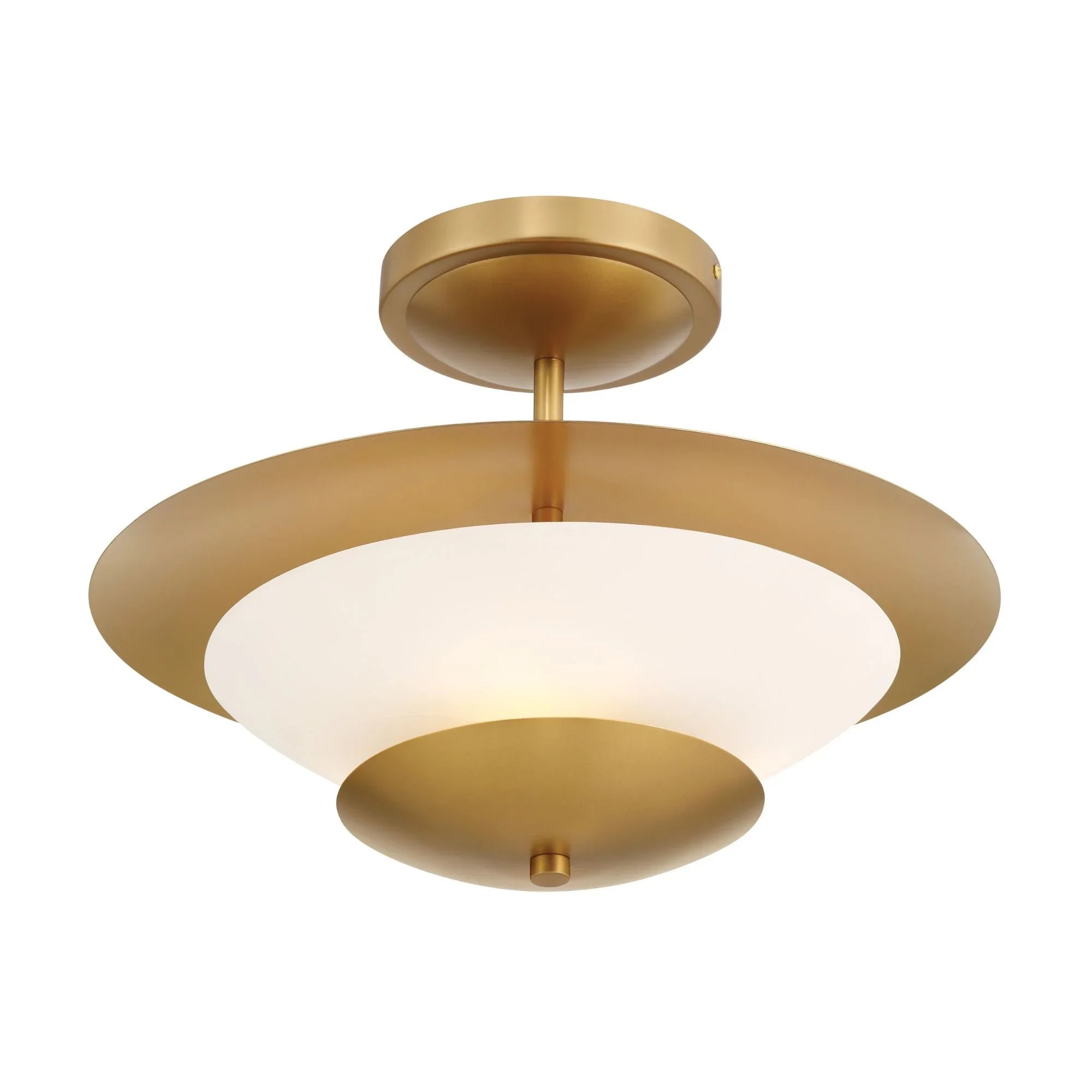 Solara 18" 3-Light Semi-Flush Mount, Legacy Brass Finish