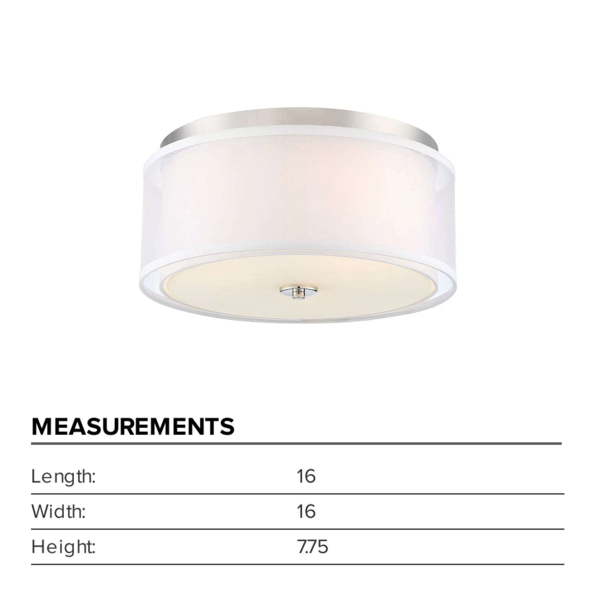 Studio 5 16" 3-Light Flush Mount, Polished Nickel Finish