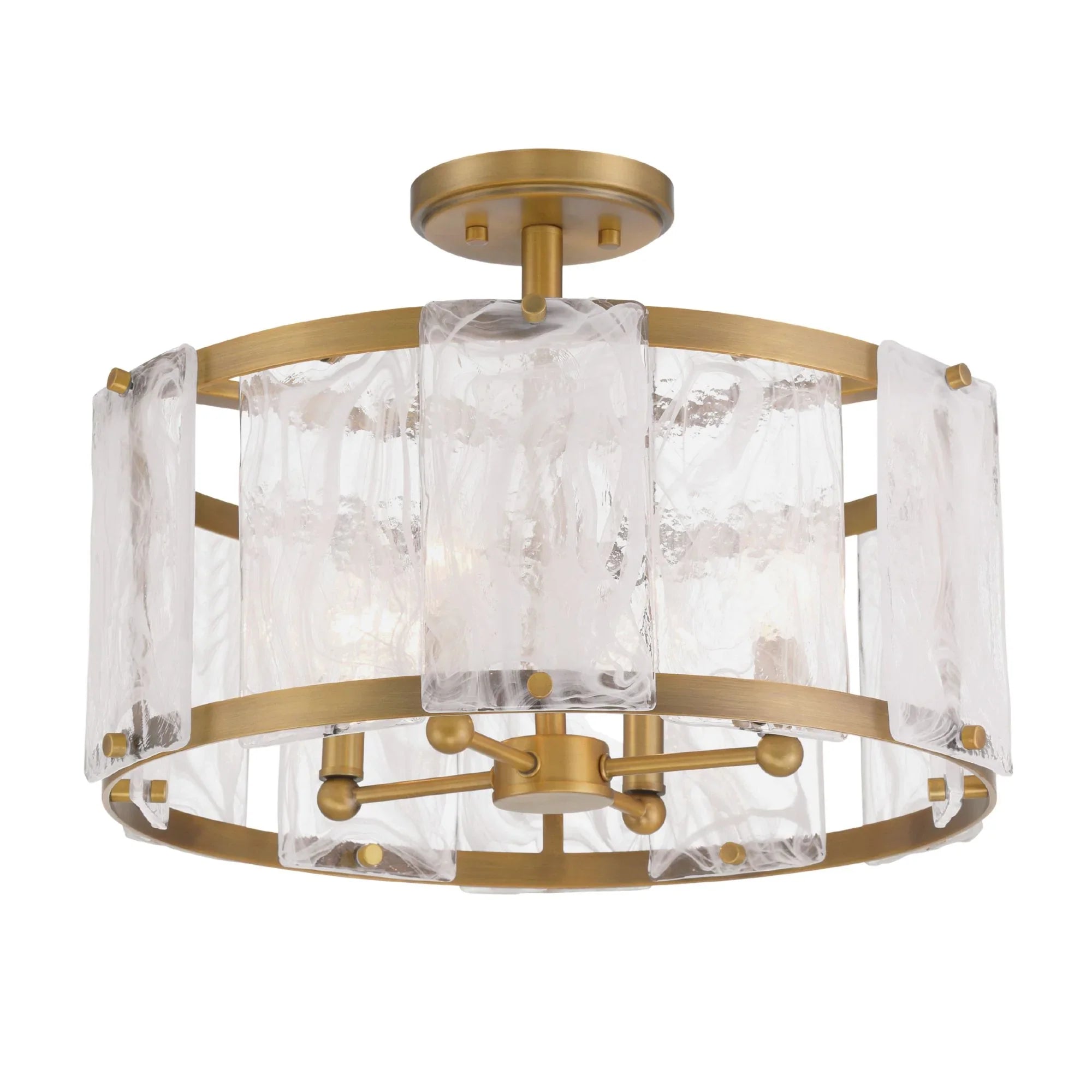 Veil 18" 4-Light Semi-Flush Mount, Legacy Brass Finish