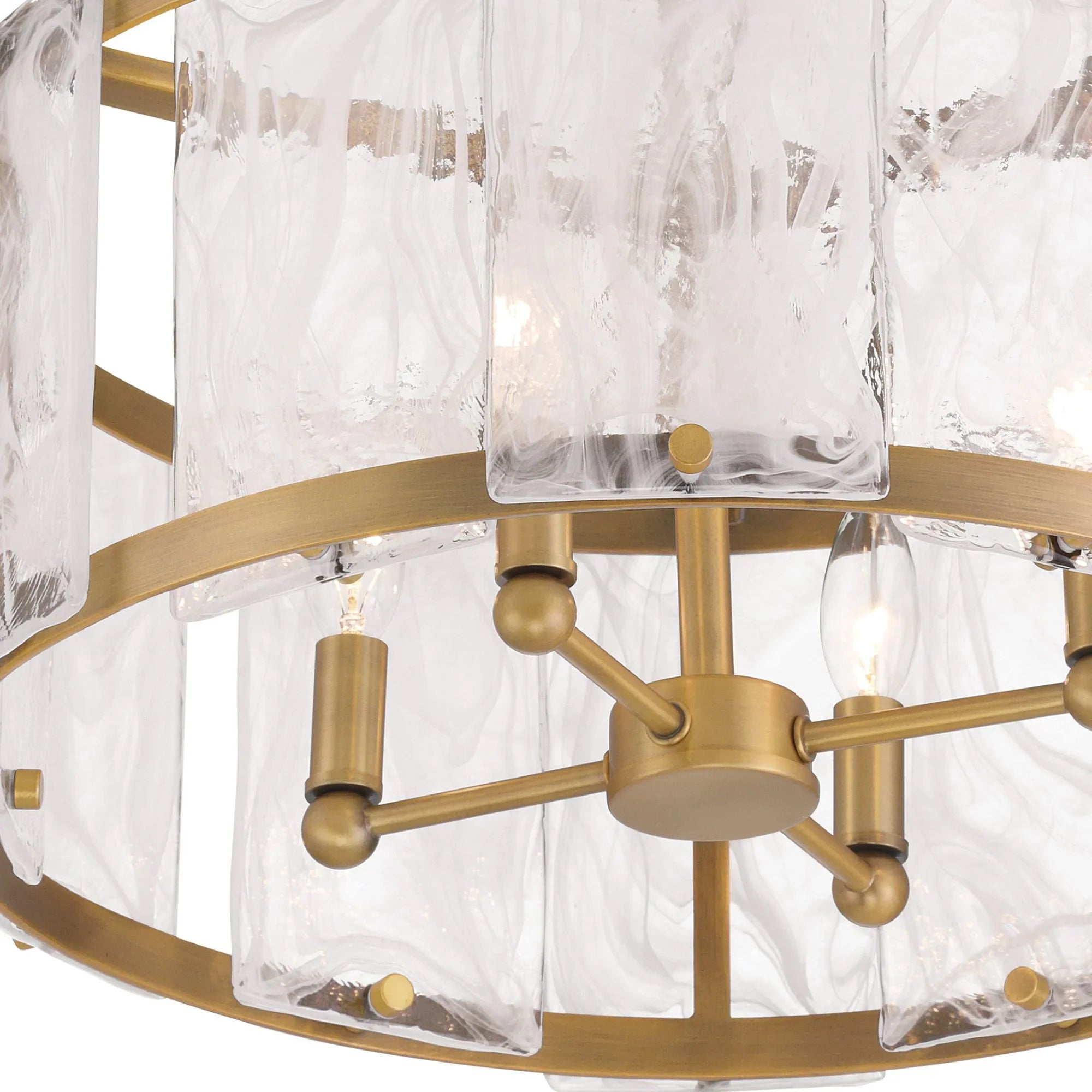 Veil 18" 4-Light Semi-Flush Mount, Legacy Brass Finish